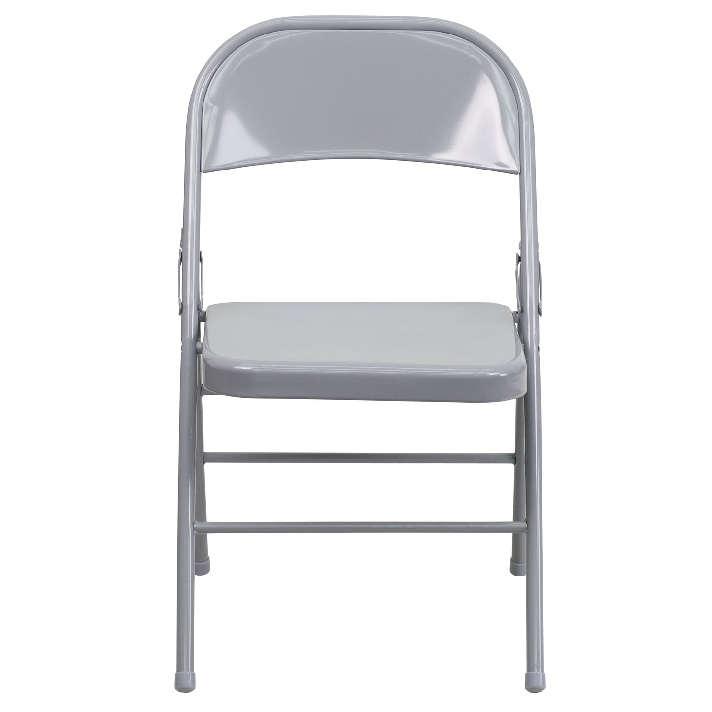 2 Pack HERCULES Series Triple Braced & Double Hinged Gray Metal Folding Chair Gray 2-HF3-MC-309AS-GY-GG