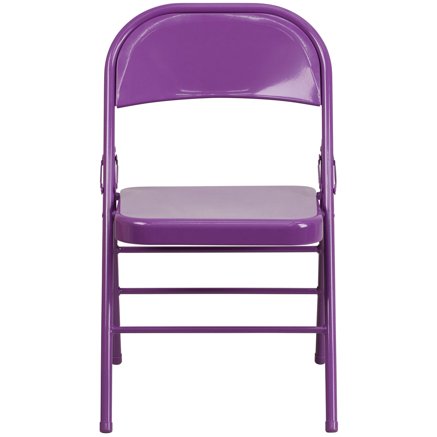 2 Pack HERCULES COLORBURST Series Impulsive Purple Triple Braced & Double Hinged Metal Folding Chair Impulsive Purple 2-HF3-PUR-GG