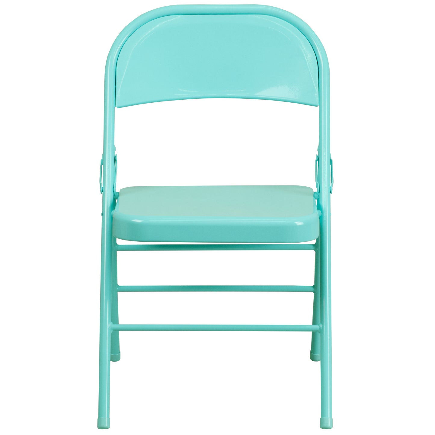 2 Pack HERCULES COLORBURST Series Tantalizing Teal Triple Braced & Double Hinged Metal Folding Chair Tantalizing Teal 2-HF3-TEAL-GG