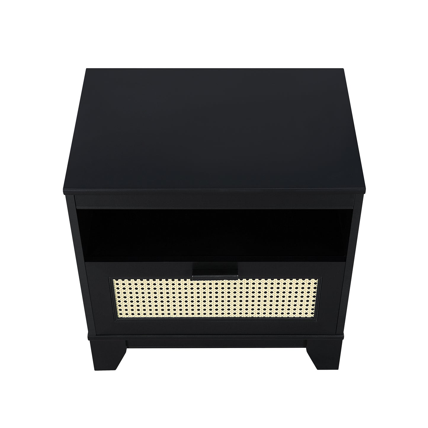 Sheridan Mid-Century Modern 22" Nightstand in Black (1-Drawer) - Set of 2 2-NS-5GLF-BK