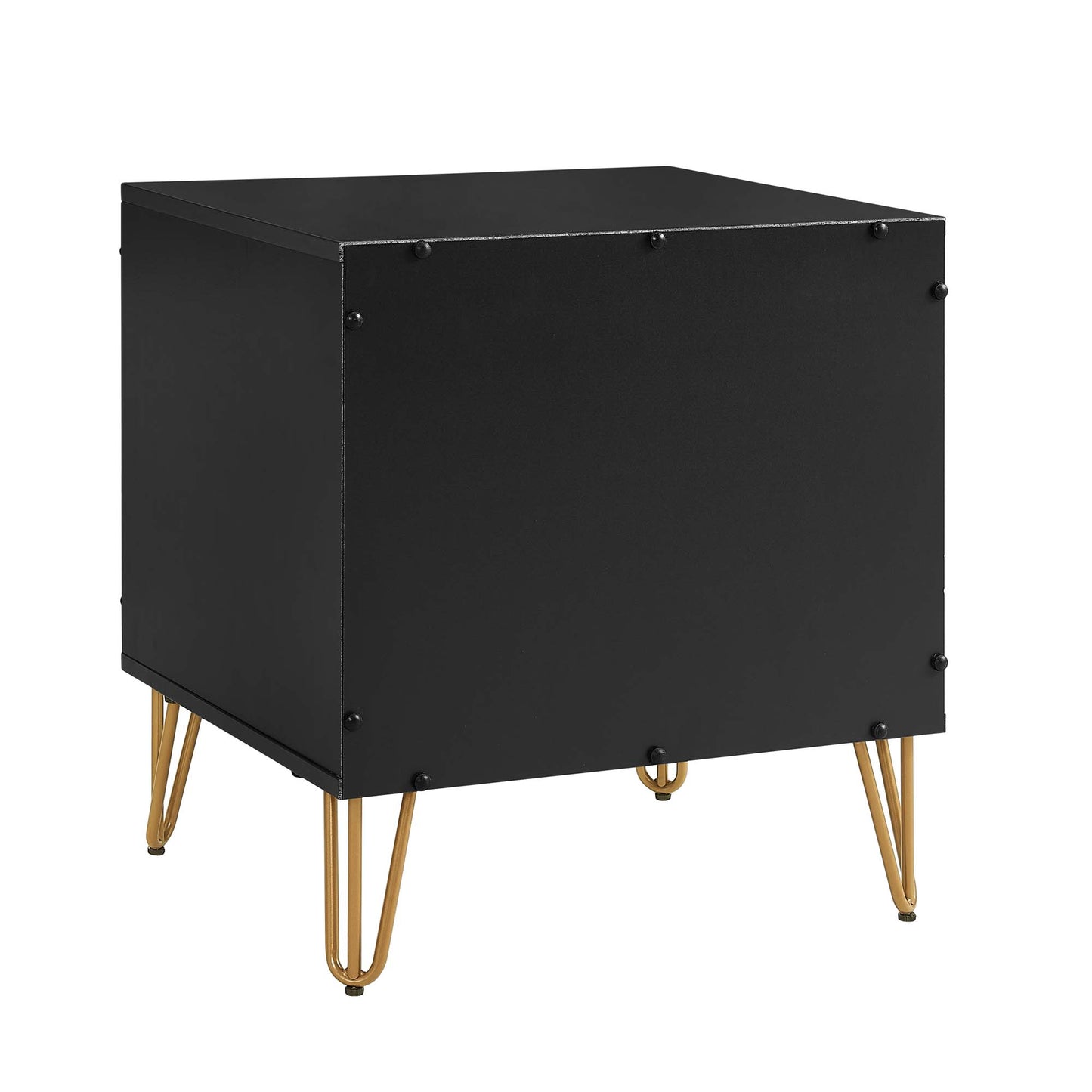 Dumbo Modern 20" Fluted Nightstand in Black (2-Drawer) - Set of 2 2-NS002-BK