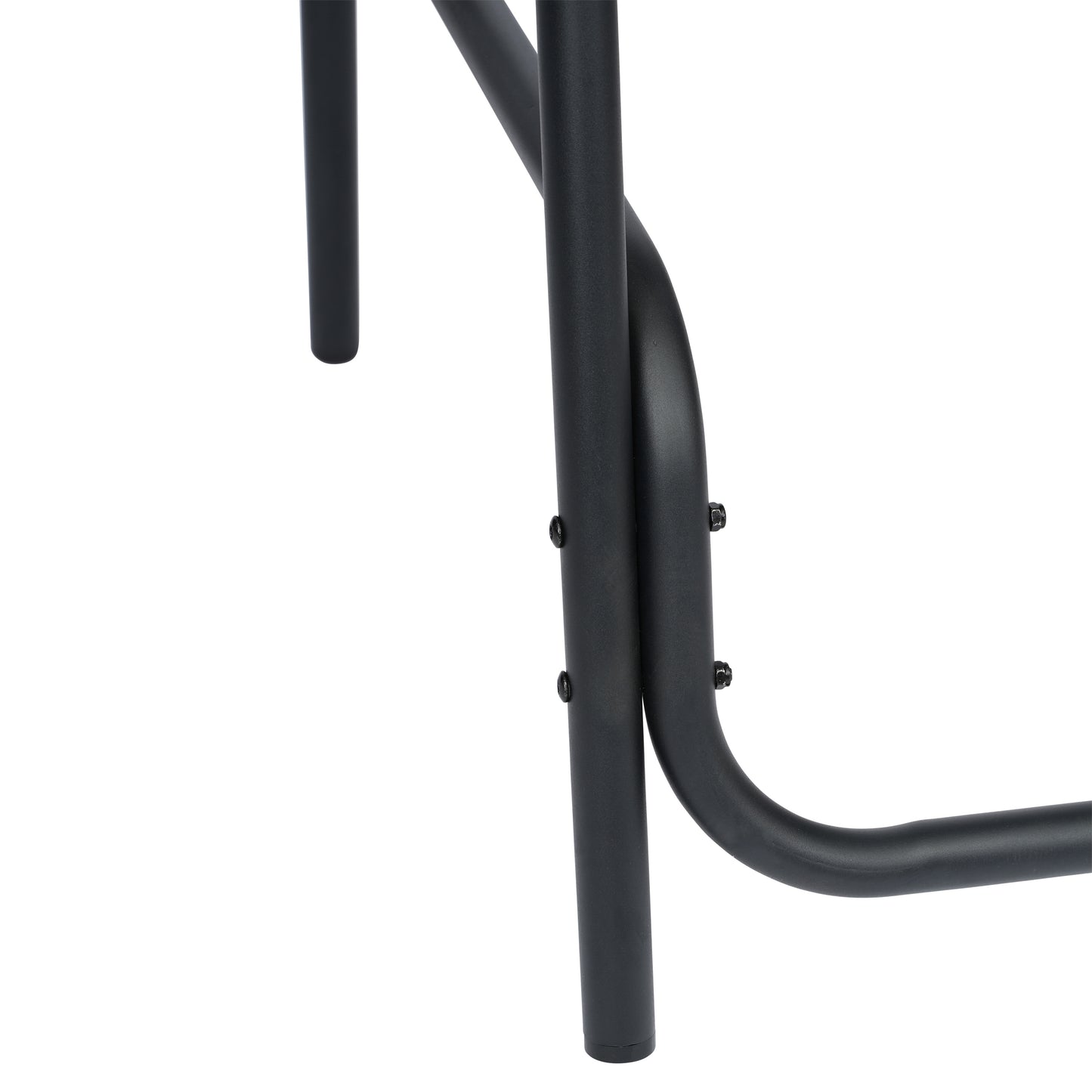 Lila Set of 2 Commercial Grade Indoor-Outdoor PE Rattan Restaurant Barstool with Black Aluminum Frame and Footrest in Black Black
