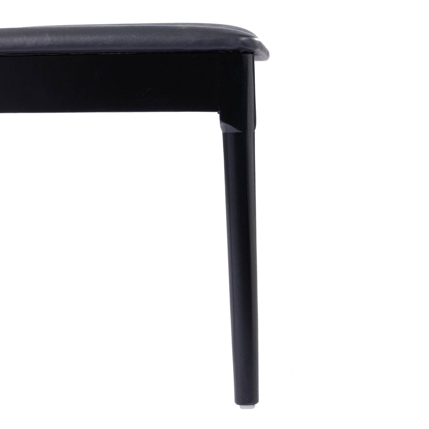 Chester Set of 2 Commercial Grade Solid Wood Black Dining Chairs with Curved Spindle Backrests and Black Vinyl Seats Black Vinyl Seat/Black Wood Frame