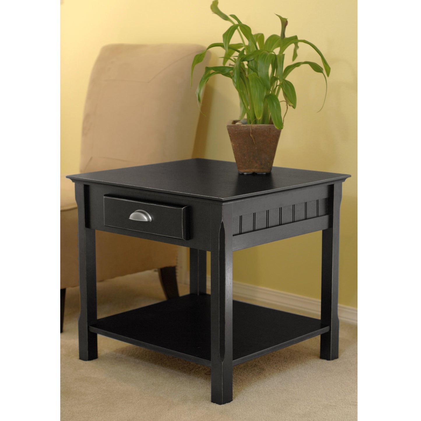 Timber Accent Table, Black
