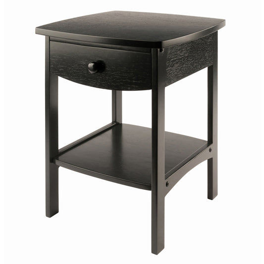 Claire Curved Accent Table, Nightstand, Black