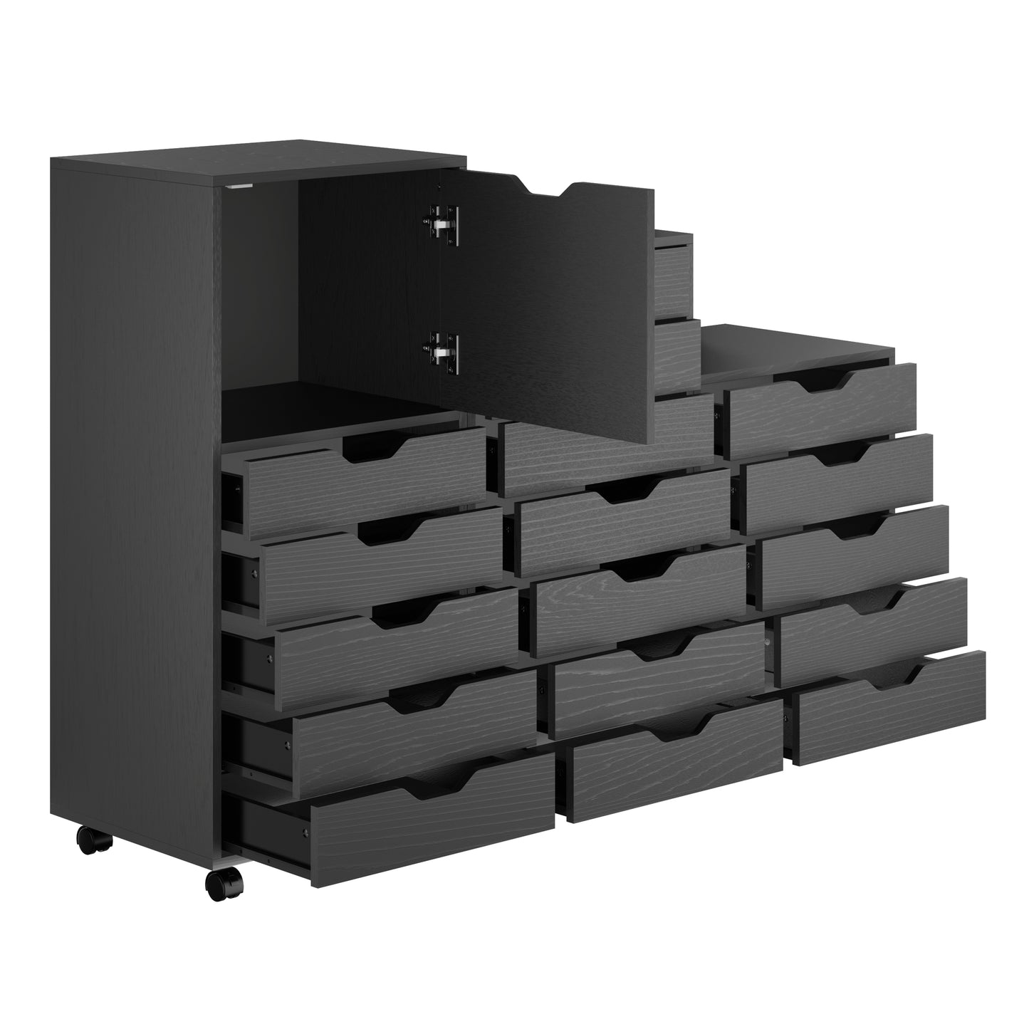 Halifax 3-Pc Multi-Drawer Storage Cabinet Set, Black