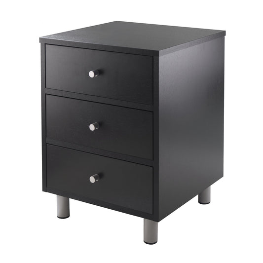 Daniel Accent Table, Nightstand, Black and Slate Gray