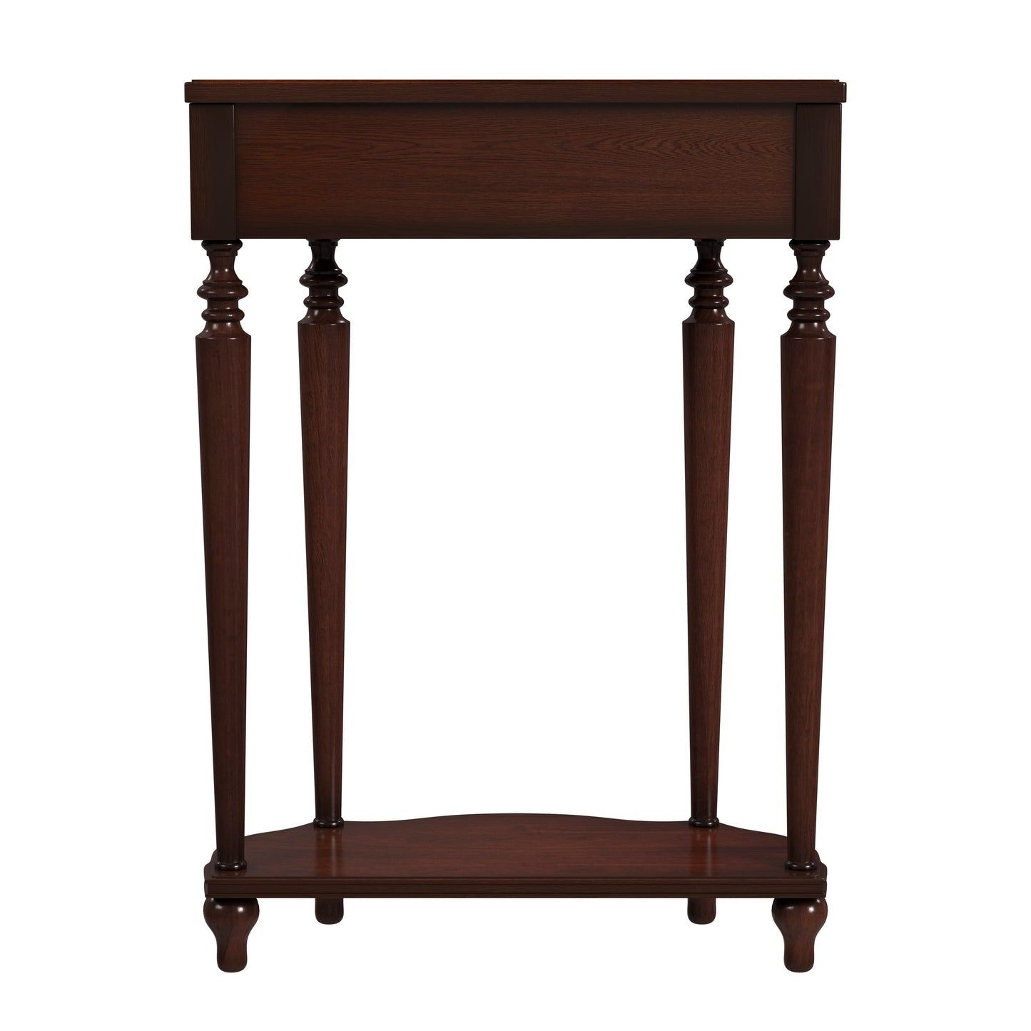 Butler Specialty Company Ashby 22 in. W Demilune Wood 1 Drawer Console Table with Lower Open Shelf, Dark Brown