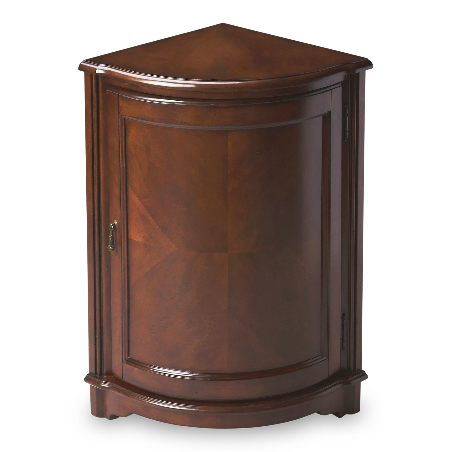 Butler Specialty Company Durham 22.75 in. W Triangular Wood 1 Door Corner Cabinet, Dark Brown