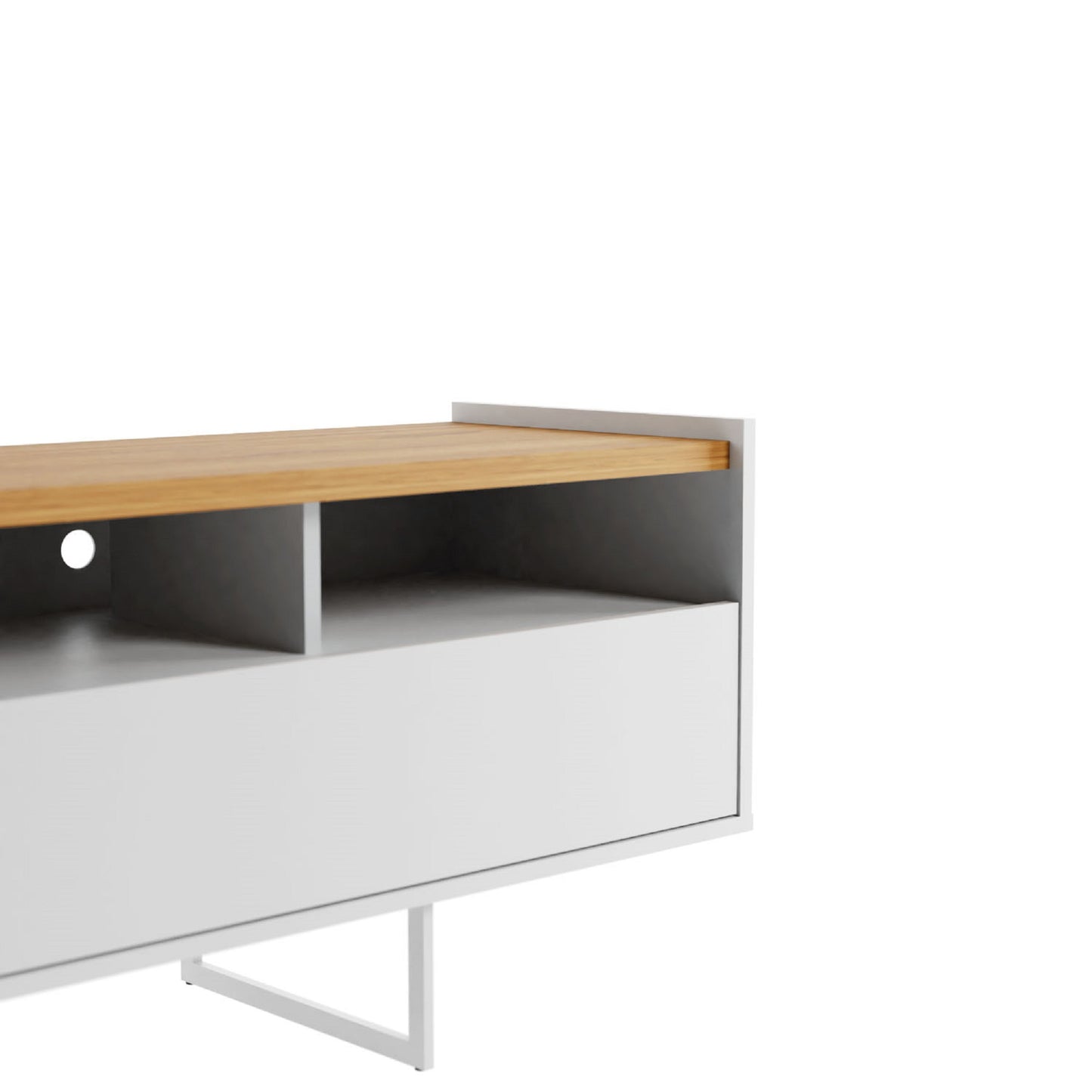 Manhattan Comfort Winston 53.14 TV Stand with 4 Shelves in White and Cinnamon 223951