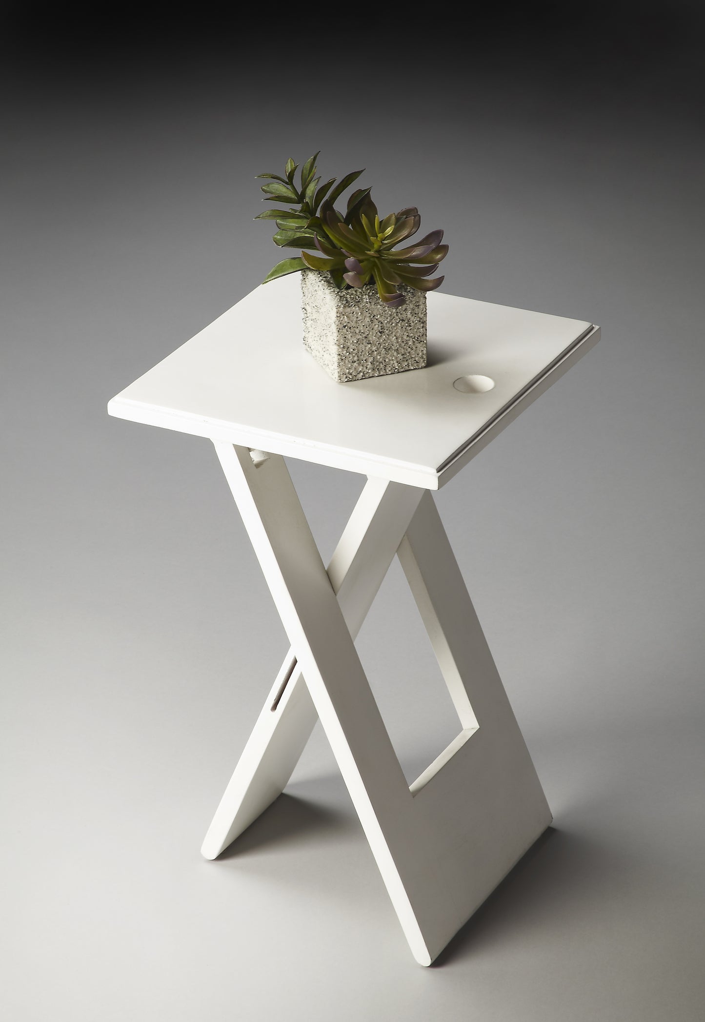 Butler Specialty Company Hammond 11.75 in. W Square Wood Folding Side Table, White
