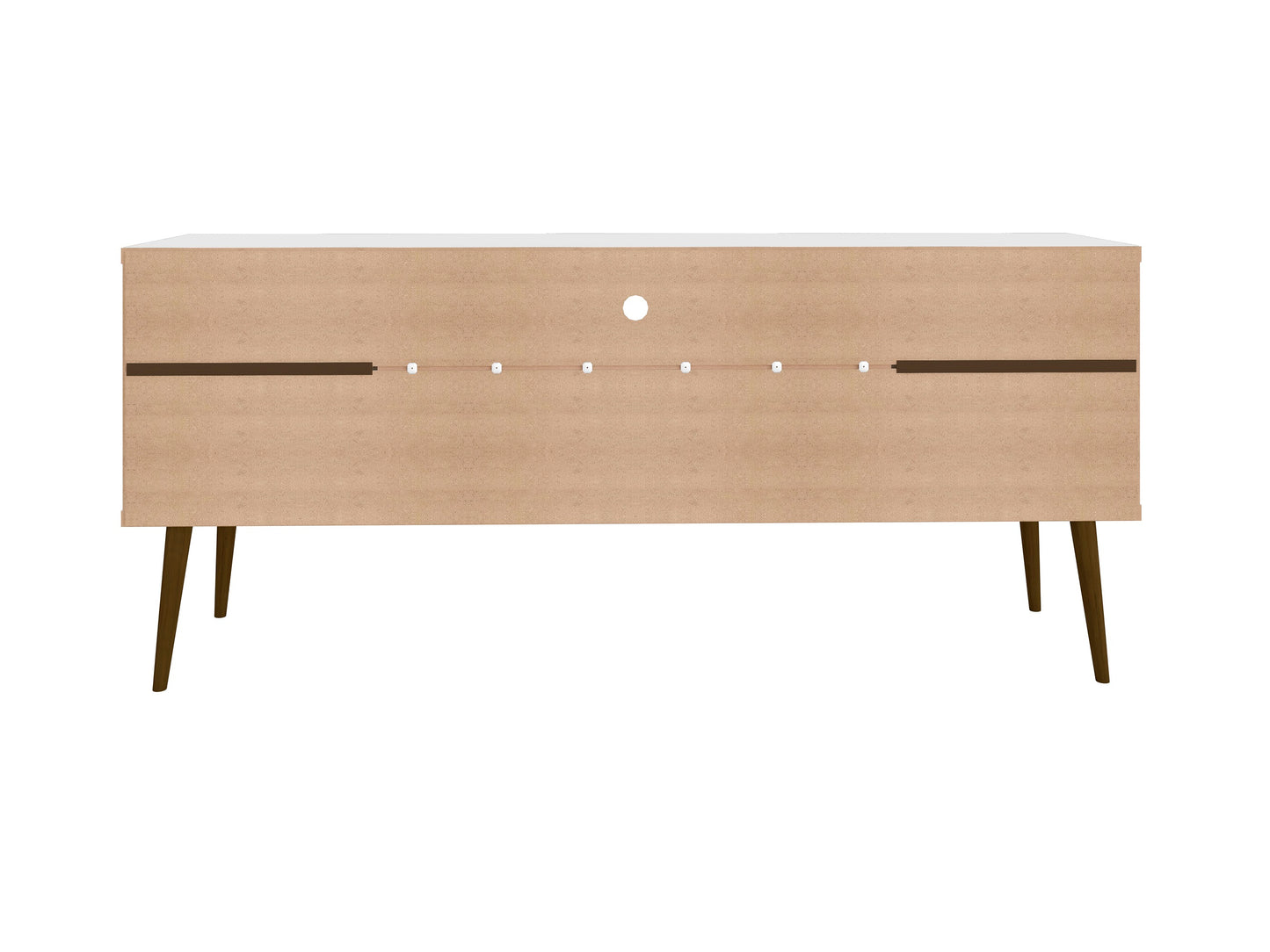 Manhattan Comfort Bradley 62.99 TV Stand White with 2 Media Shelves and 2 Storage Shelves in White with Solid Wood Legs 228BMC6