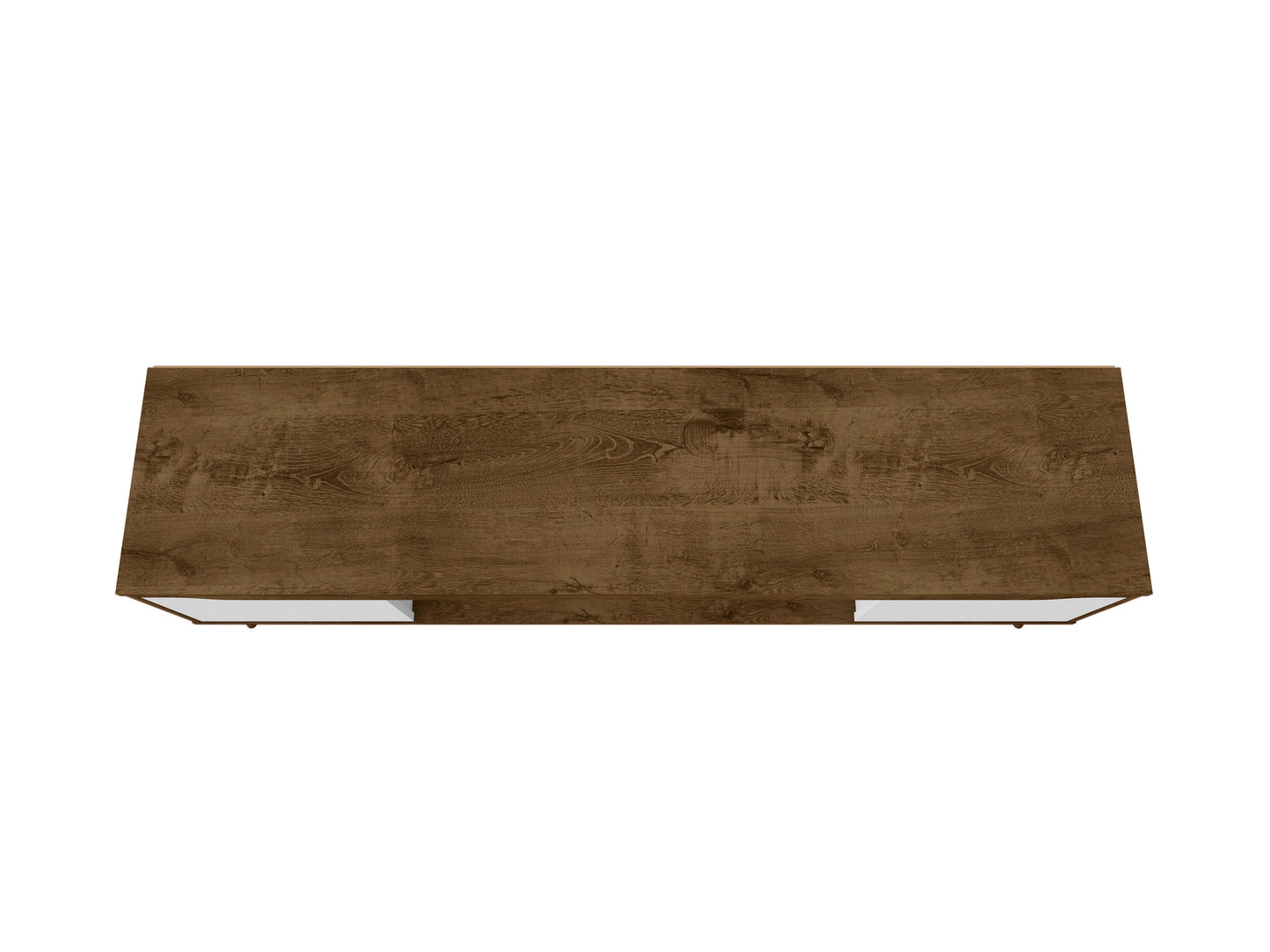 Bradley Mid-Century Modern 63" TV Stand in Rustic Brown and White 228BMC96