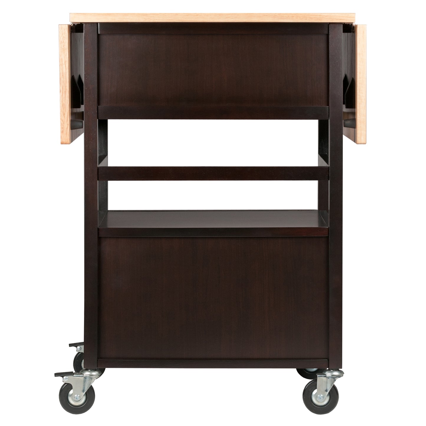 Bellini Drop Leaf Kitchen Cart, Coffee and Natural
