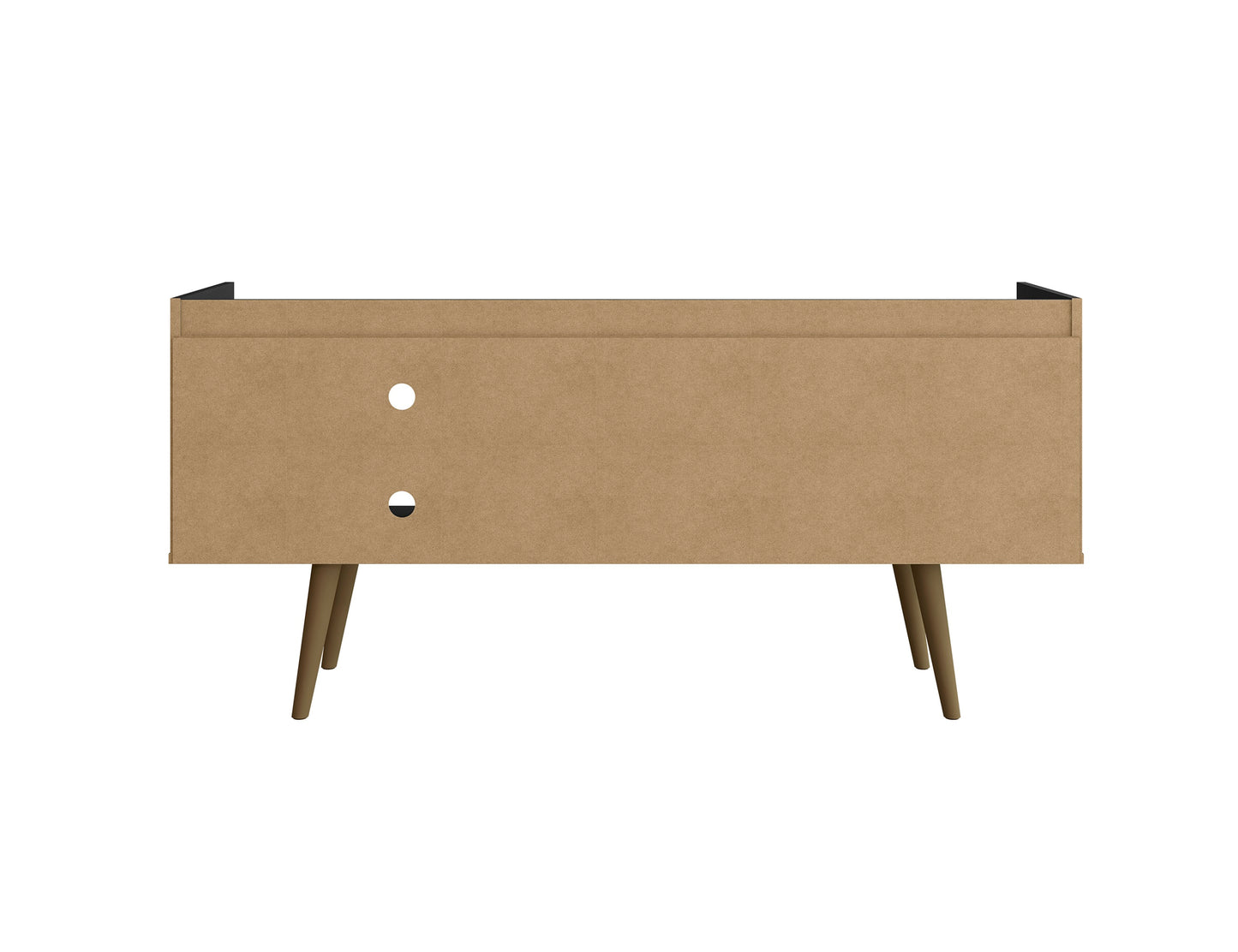 Manhattan Comfort Bogart 53.54" Mid-Century Modern TV Stand in Black and Nature 257BMC8