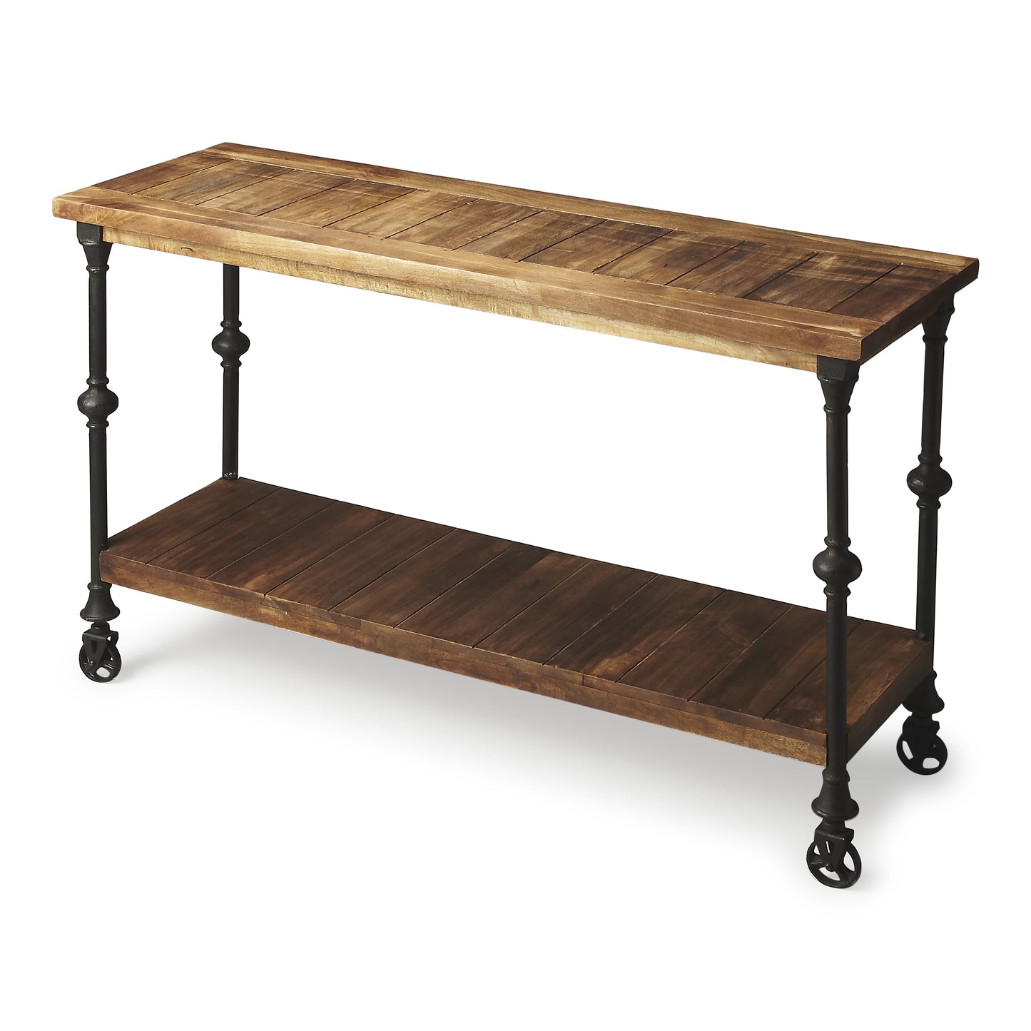 Butler Specialty Company Fontainebleau 47.5 in. W Rectangular Wood Industrial Chic Console Table with Lower Open Shelf, Multi-Color