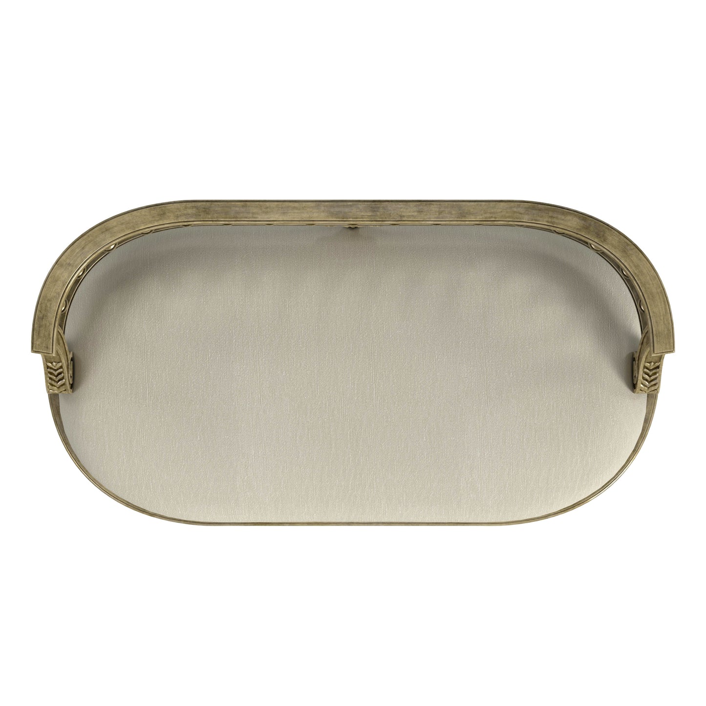 Butler Specialty Company Hathaway 37 in. W Oval Upholstered and Wood Traditional Low Back Accent Bench, Beige