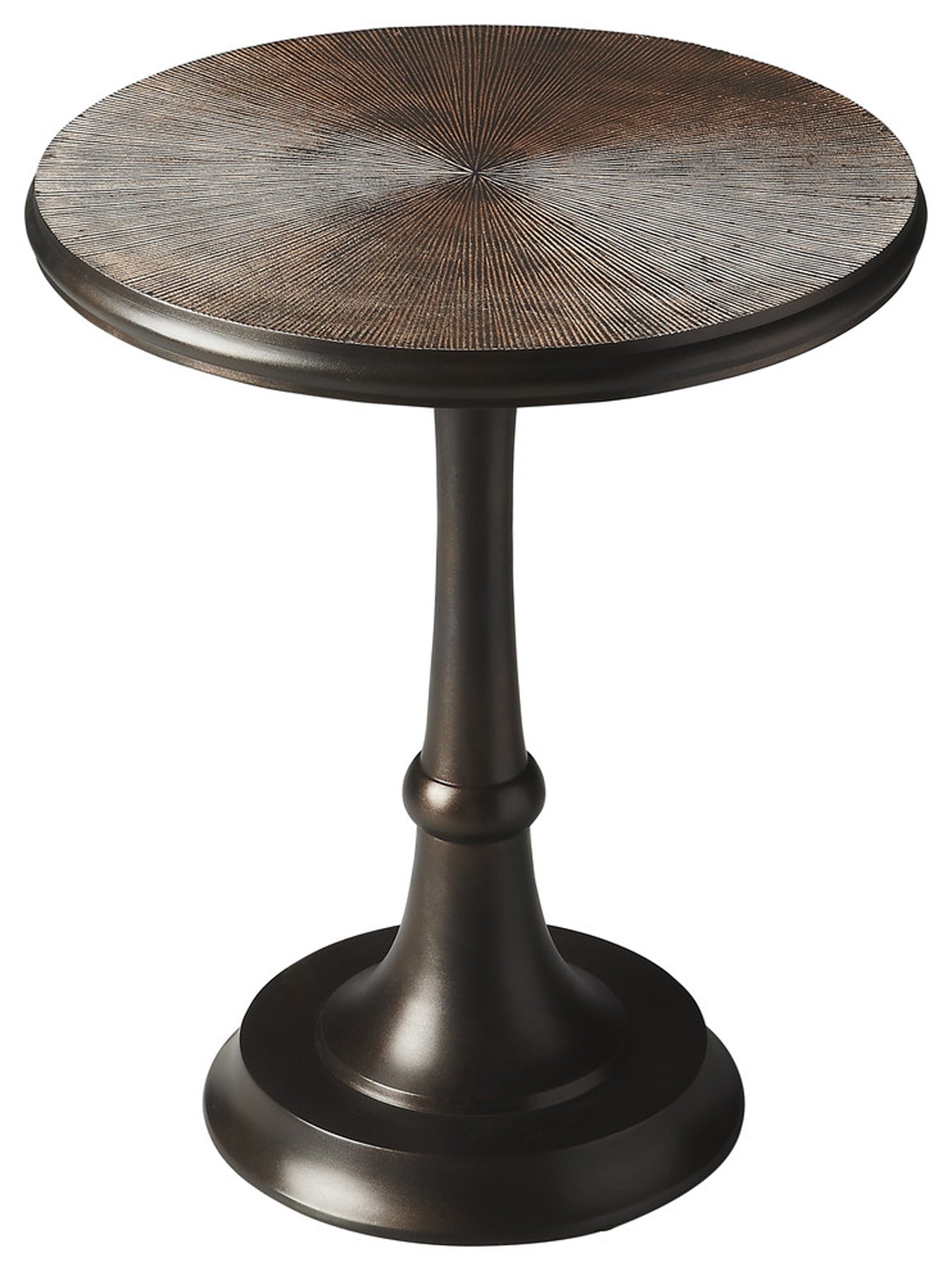 Butler Specialty Company Beaumont 18 in. W Round Metal Pedestal Base Side Table, Bronze