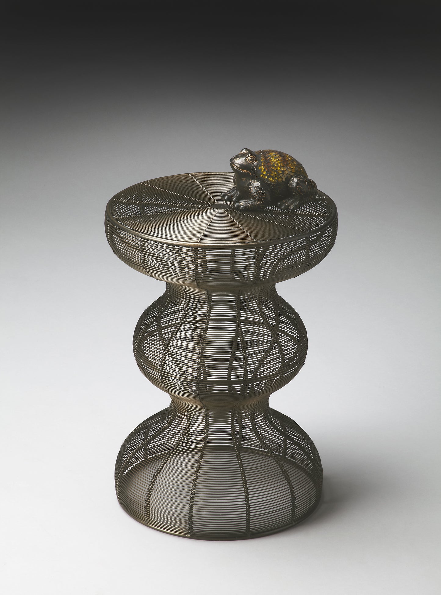 Angeline Round Metal 13.25"W Side Table in Bronze 2895025