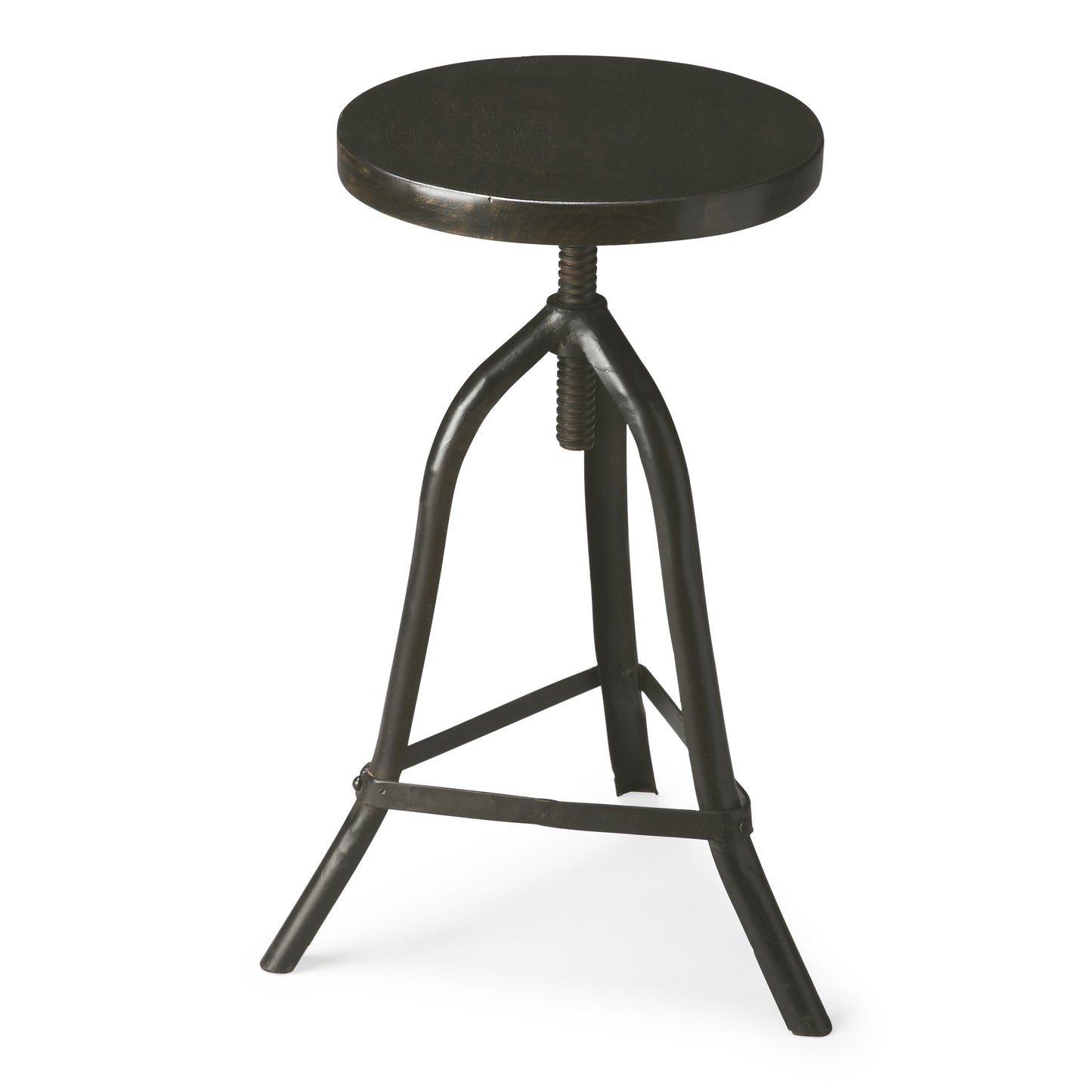 Butler Specialty Company Fullerton Round Adjustable Height Backless Stool, Black