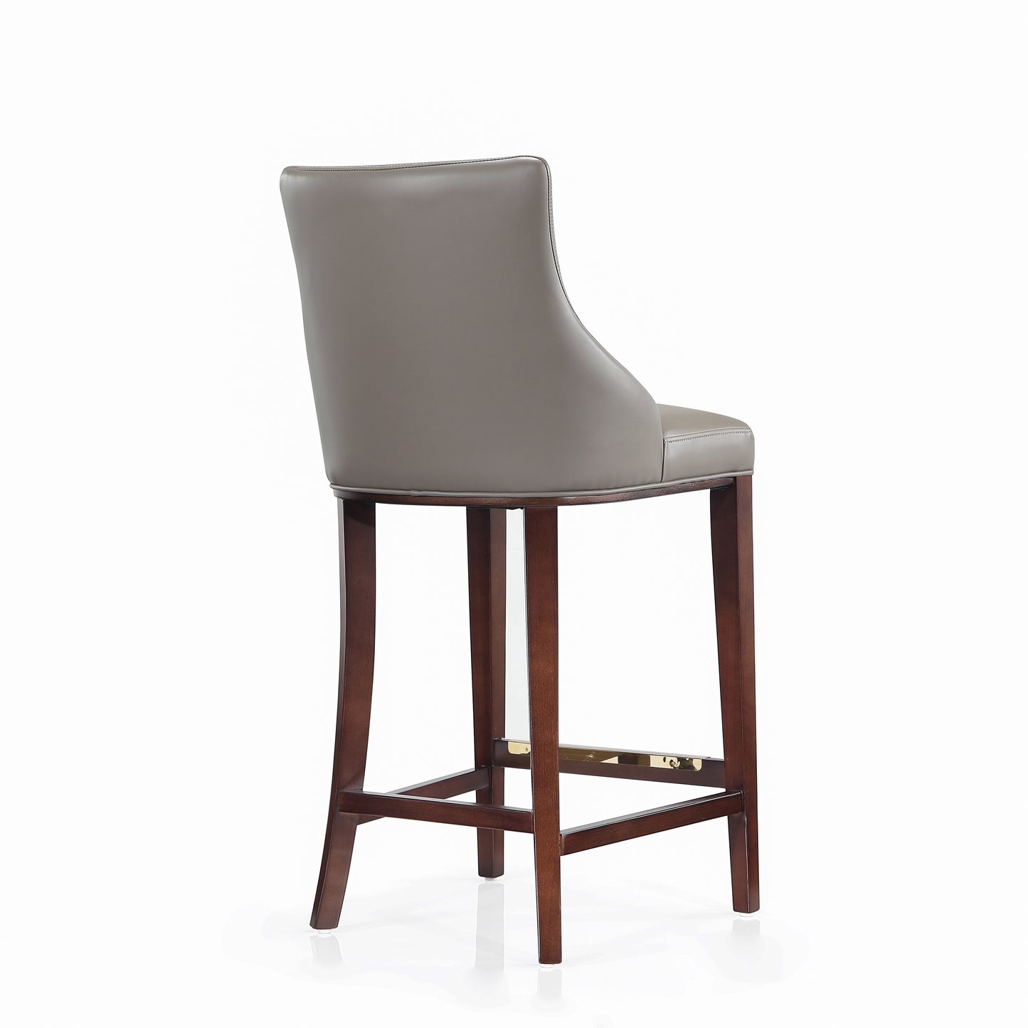 Manhattan Comfort Modern Shubert Barstool Upholstered in Dark Taupe Leatherette with Beech Wood Legs - Set of 3 3-BS019-DT