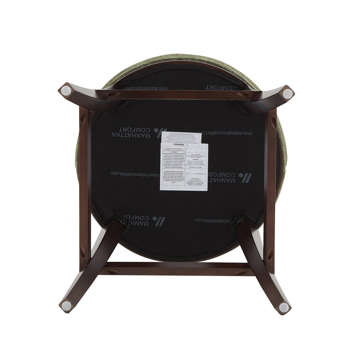 Lucia Modern Wood Upholstered Chenille Barstool in Leaf Green - Set of 3 3-BS025-GR