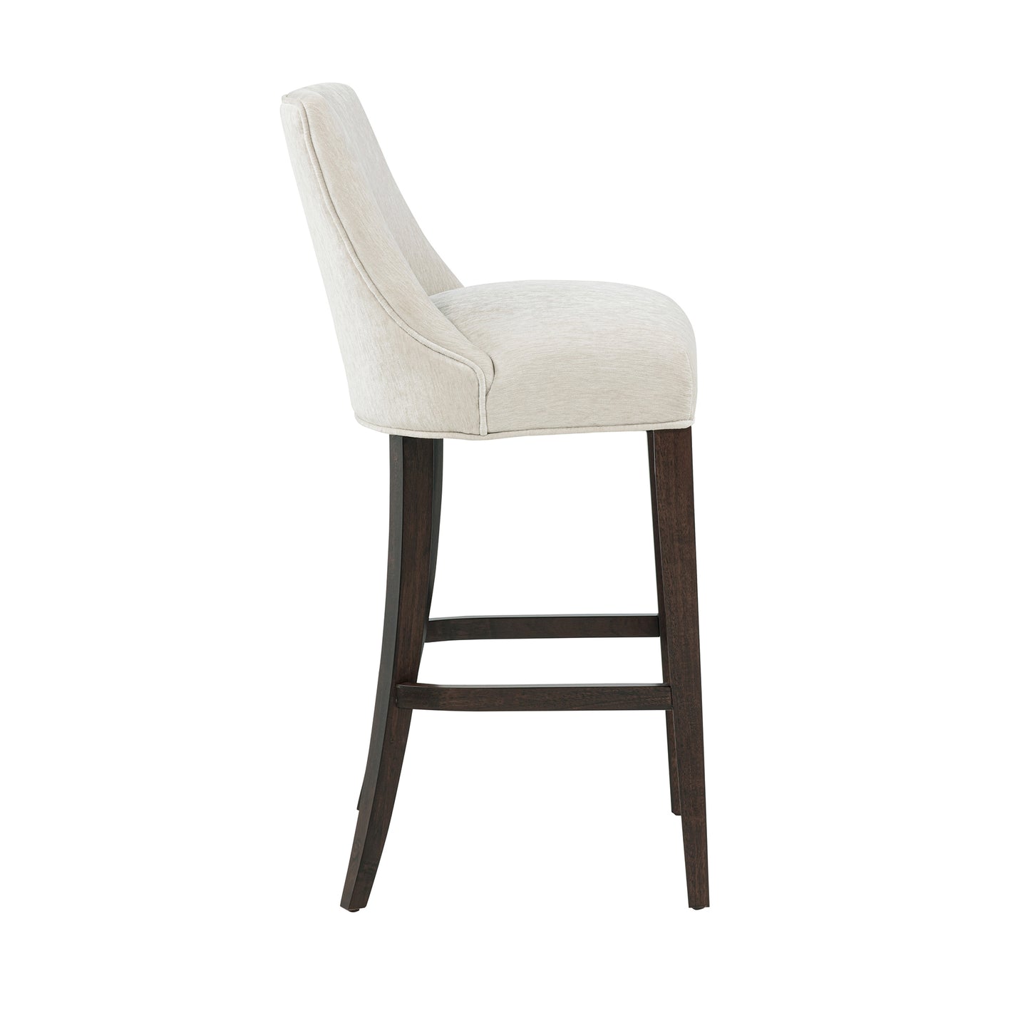 Beever Modern Wood Upholstered Chenille Barstool in Cream - Set of 3 3-BS027-CR