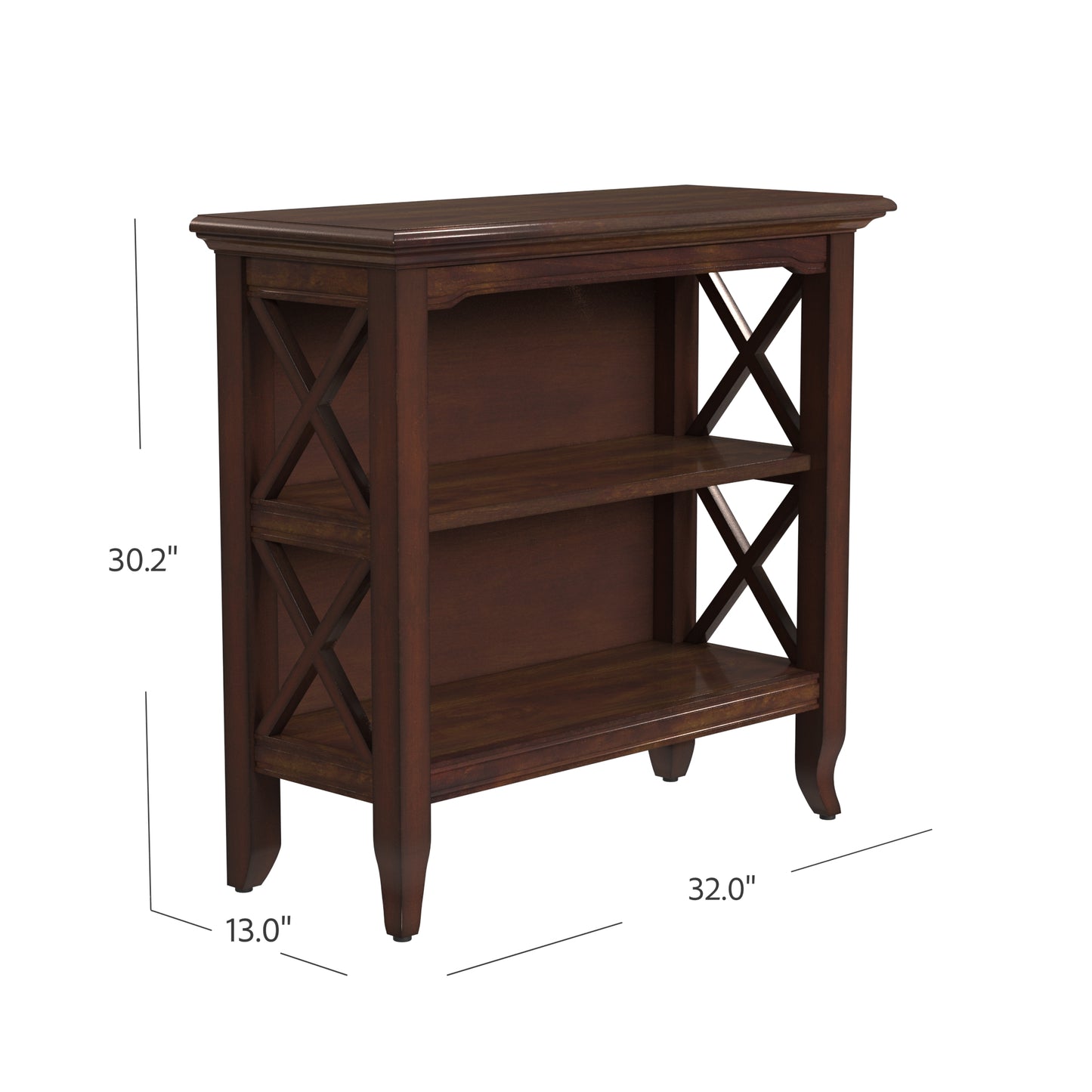 Butler Specialty Company Newport 32 in. W x 30.25 in. H Rectangular Wood 2 Shelf Accent Bookcase, Dark Brown