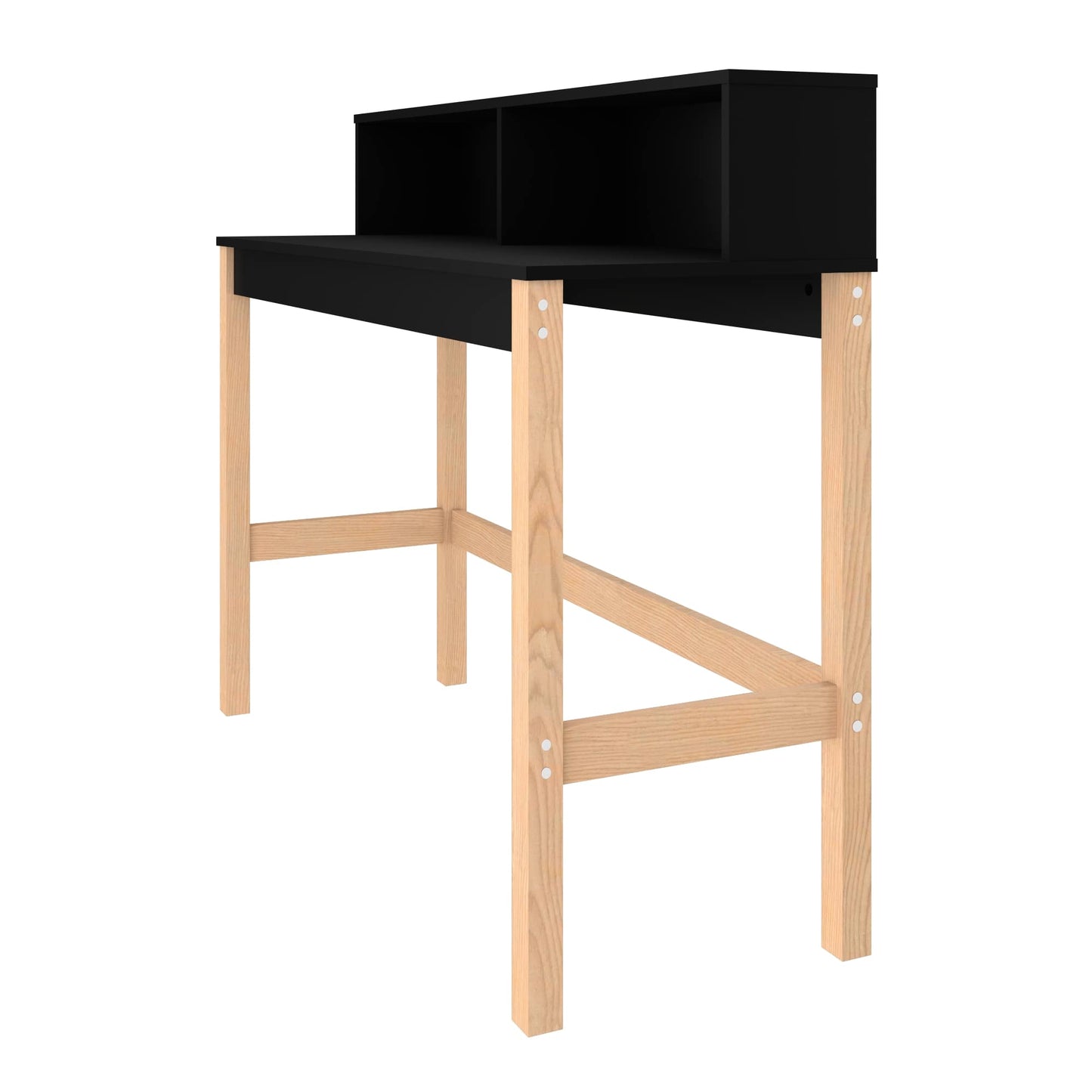Manhattan Comfort Bowery Desk in Black and Oak 309AMC182