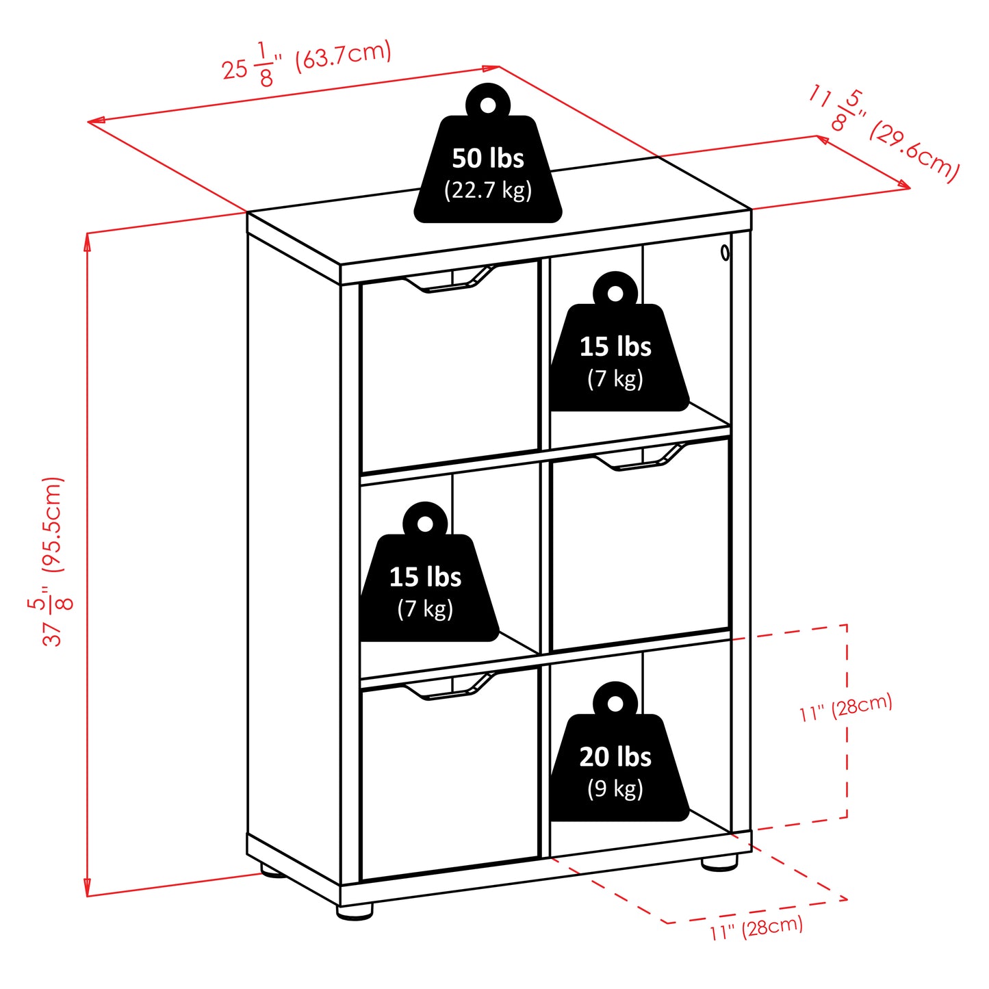 Julian 3x2 Storage Cabinet, White