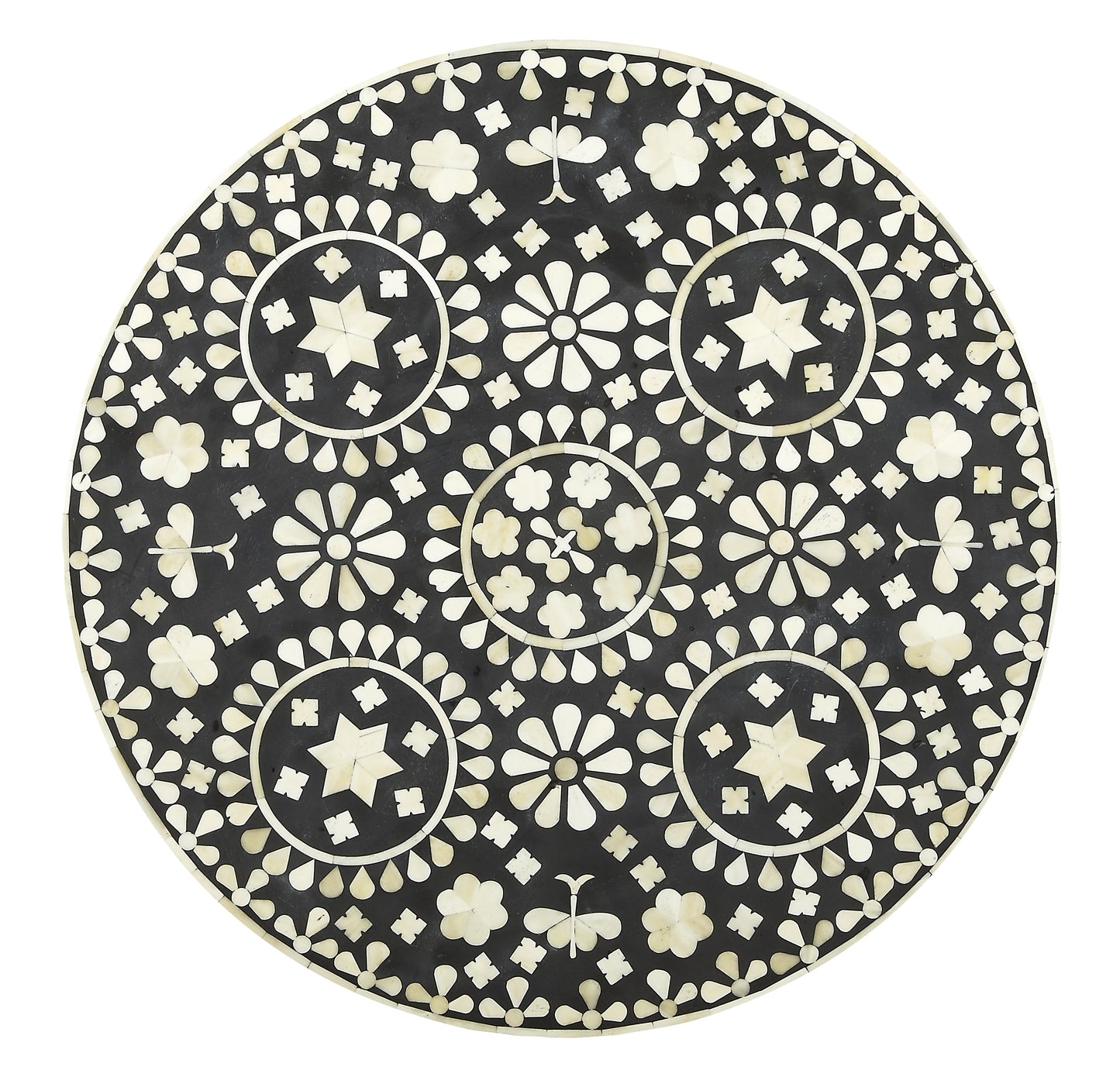 Gillian Bone Inlay Side Table in Black and White 3448318