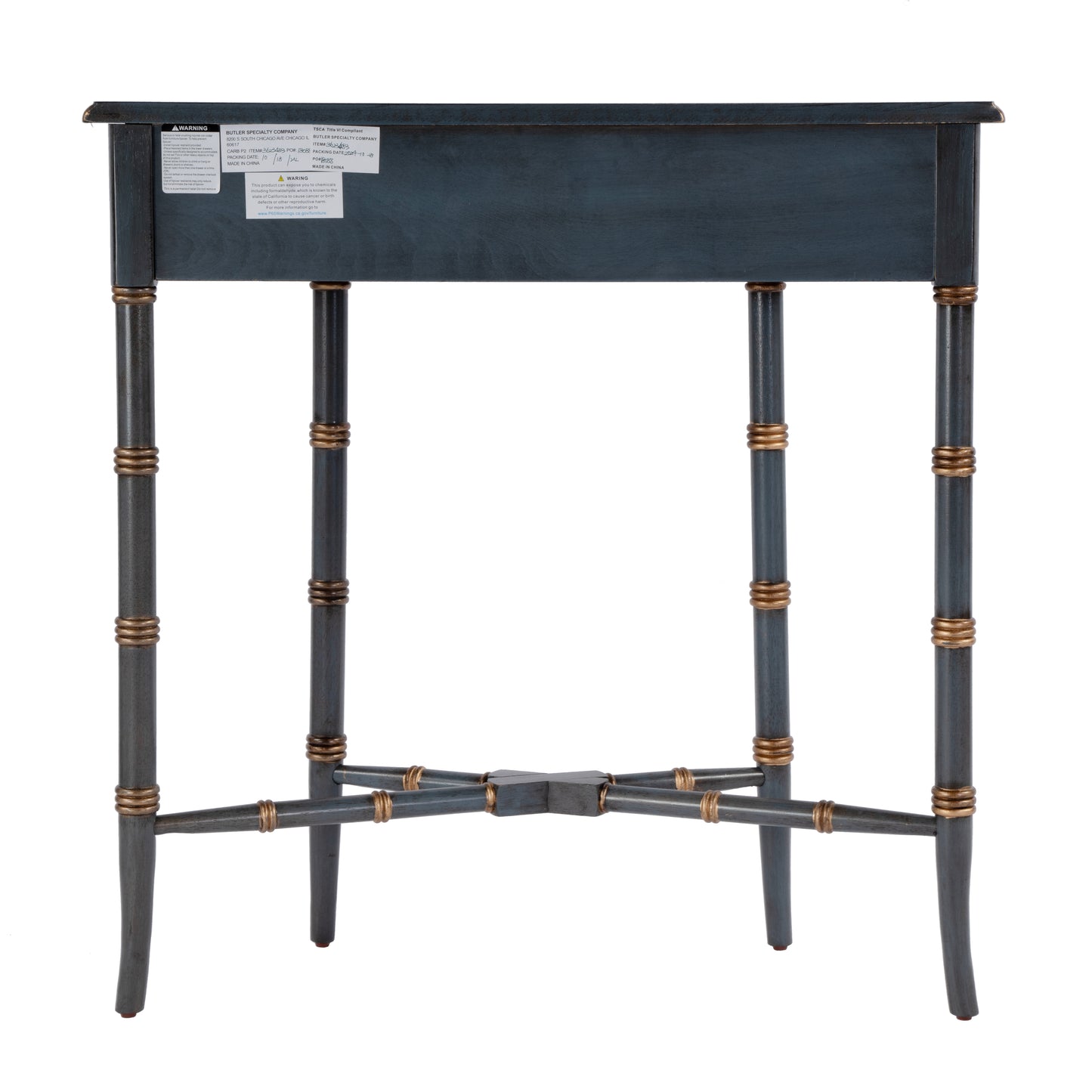 Butler Specialty Company Skilling 31 in. W Specialty Demilune Shape Wood 1 Drawer Console Table, Pastel Blue