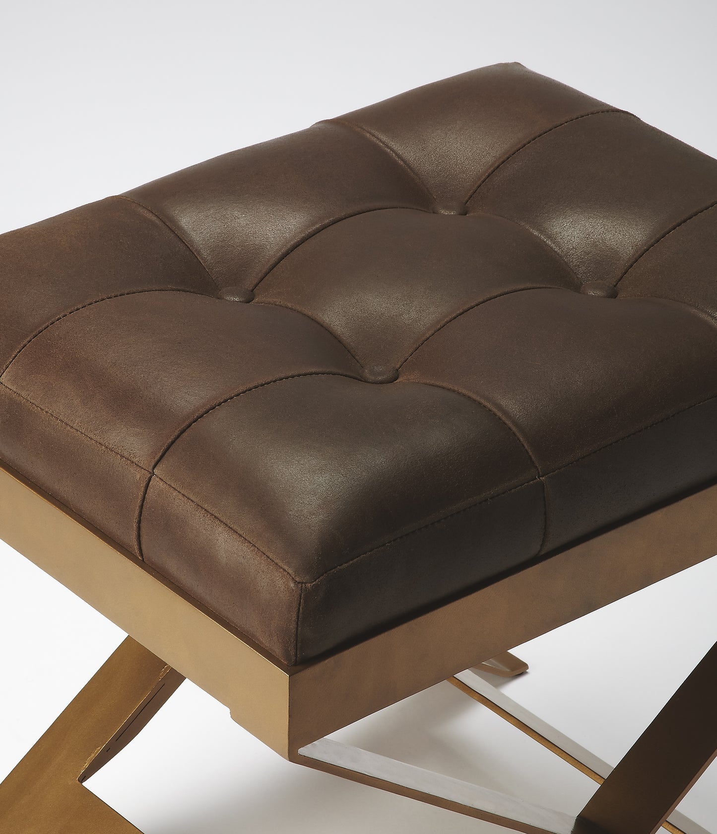 Rodrigo Leather Stool in Medium Brown 3644140