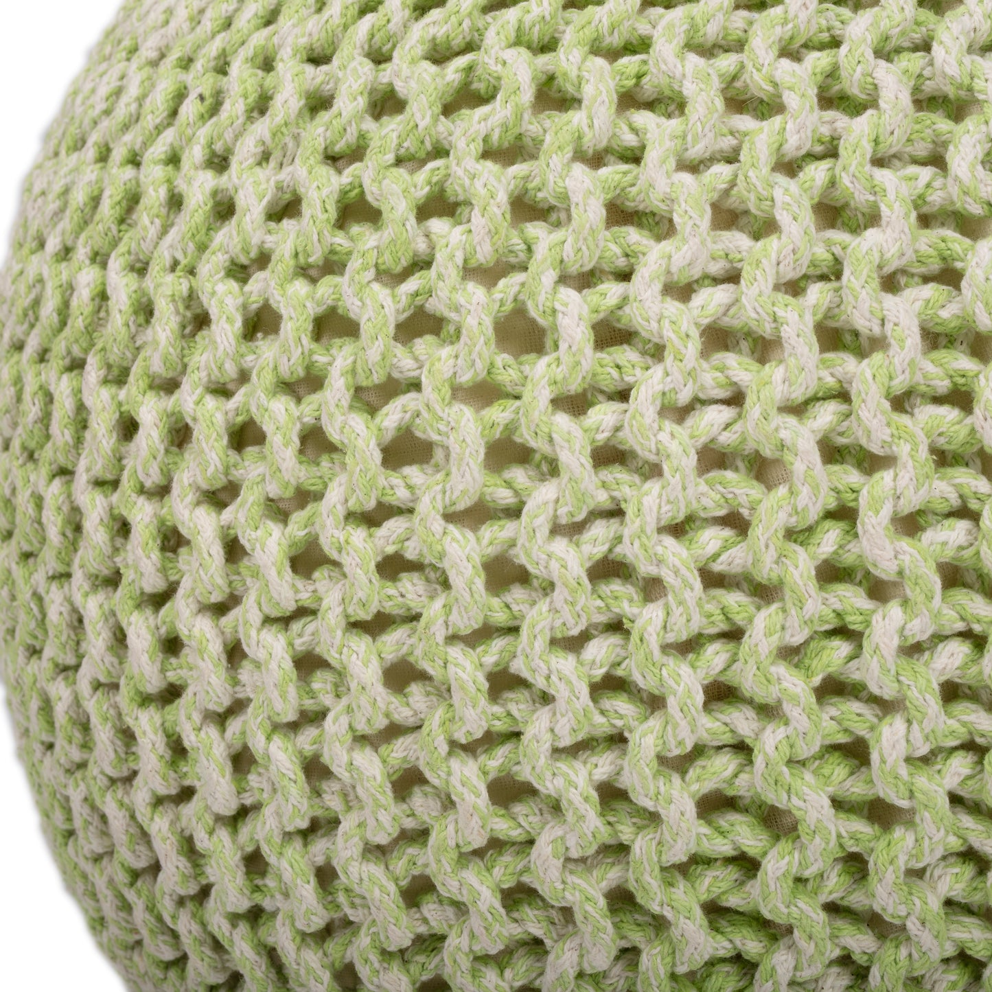 Butler Specialty Company Pincushion 19 in. W Round Woven Upholstered Pouffe, Green