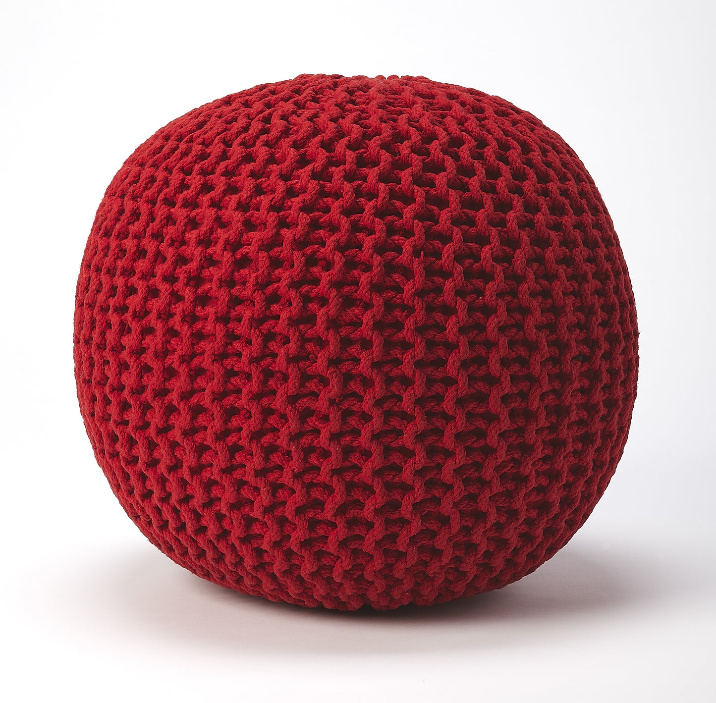 Pincushion Woven 19"W Pouffe in Red 3689293