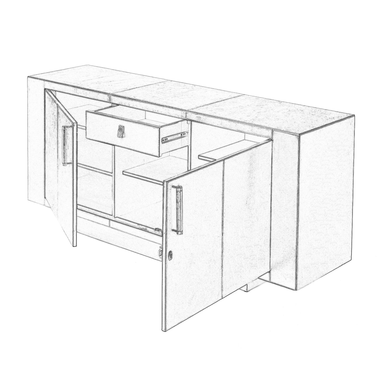 Francois 70.5" Buffet Sideboard in Silver 3736435