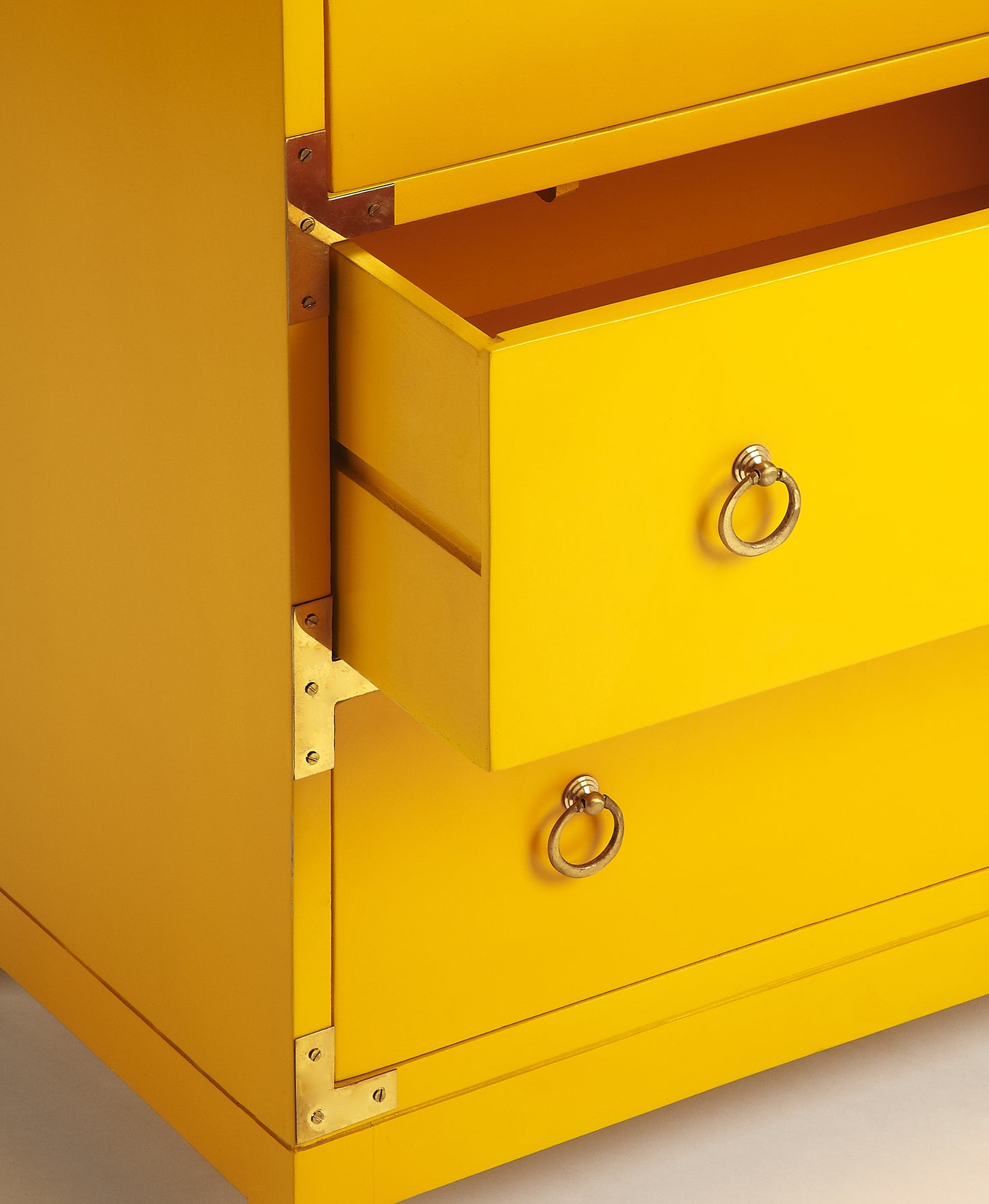 Forster Yellow Campaign 4 Drawer Dresser in Yellow 3845289