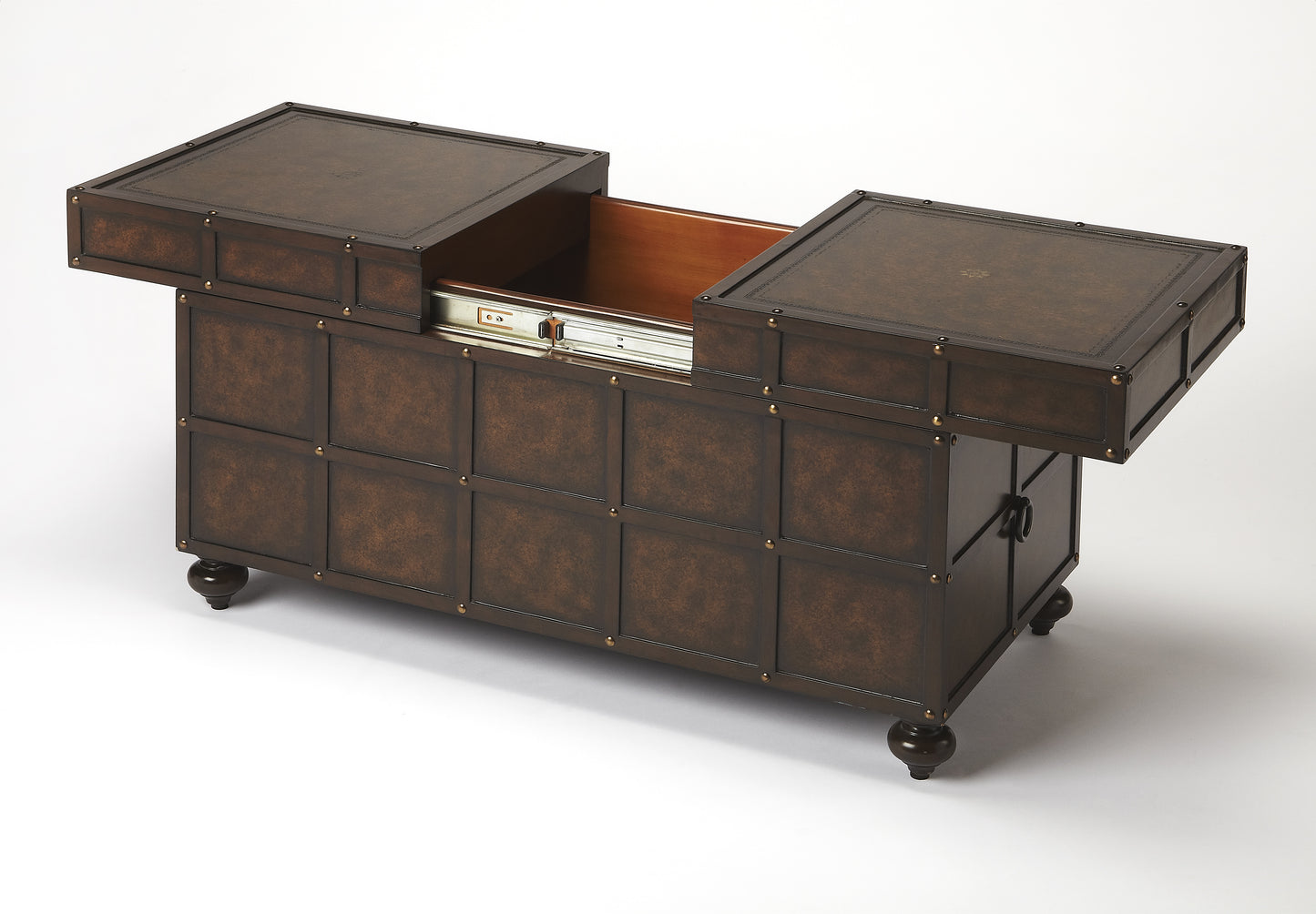 Dennard Faux Leather Coffee Table in Dark Brown 3857070