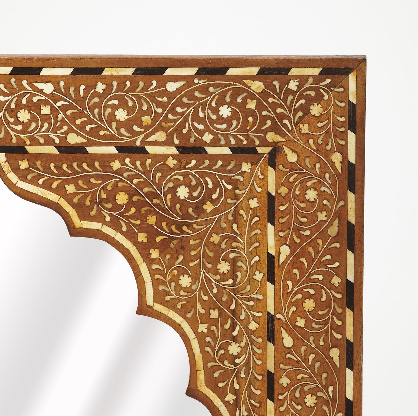 Butler Specialty Company Chevrier 24 in. W x 36 in. H Vertical Wood and Bone Inlay Wall Mirror, Medium Brown