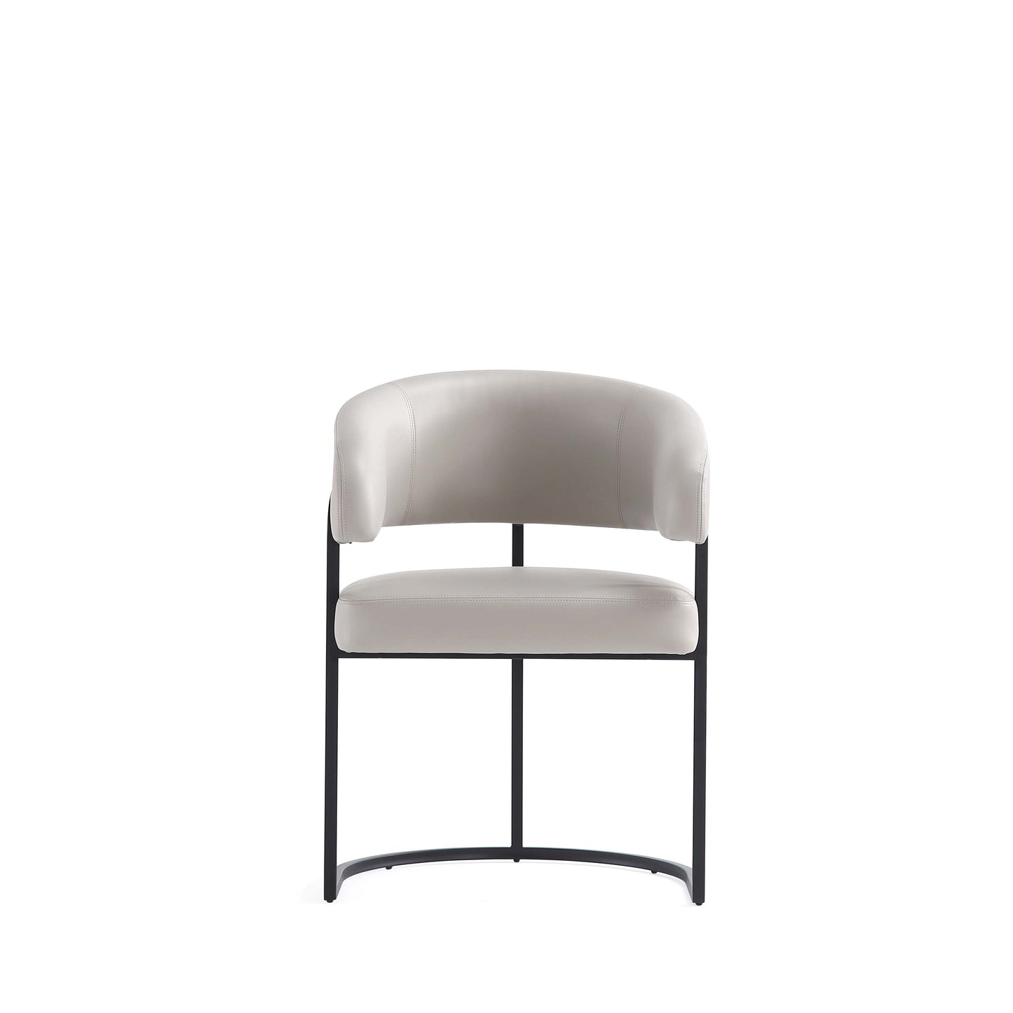 Manhattan Comfort Augusta Modern Leatherette Upholstered Dining Chair in Light Grey - Set of 4 4-DC094-LG