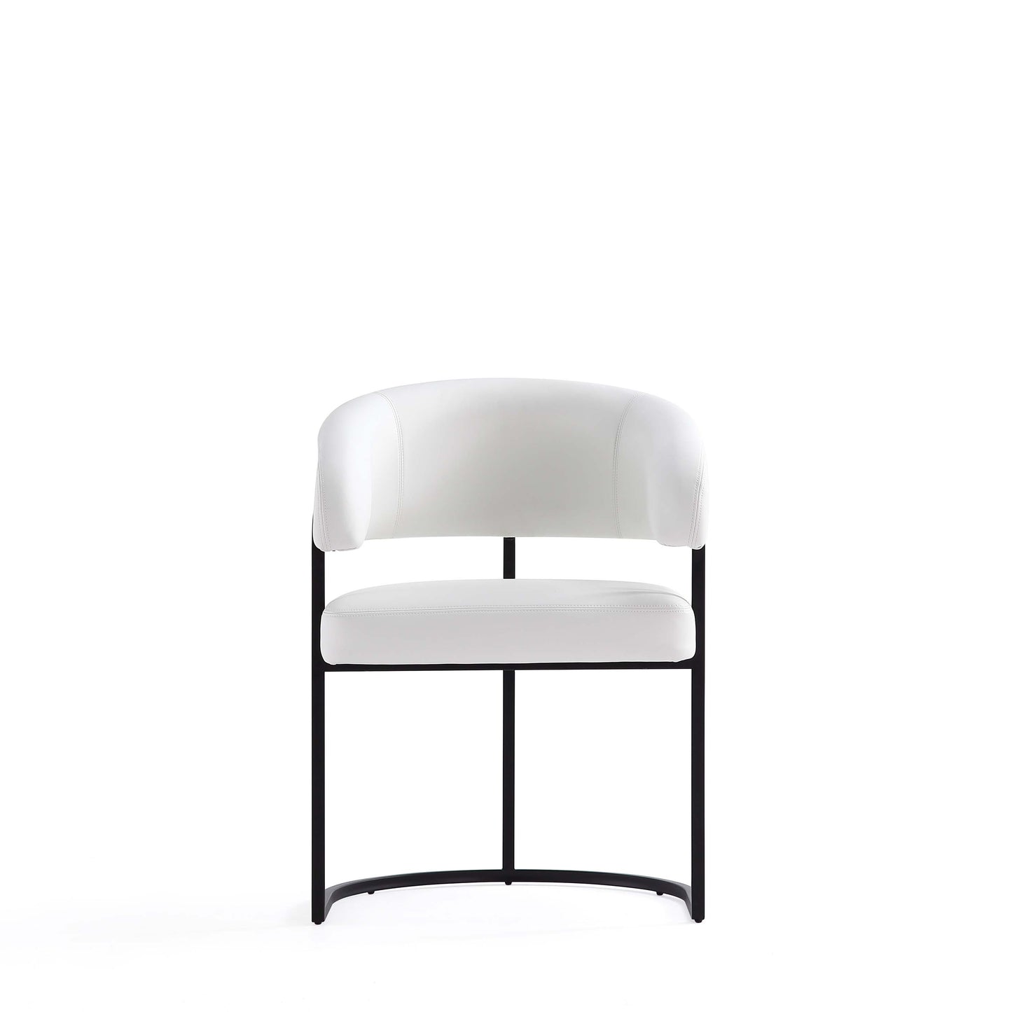 Manhattan Comfort Augusta Modern Leatherette Upholstered Dining Chair in White - Set of 4 4-DC094-WH