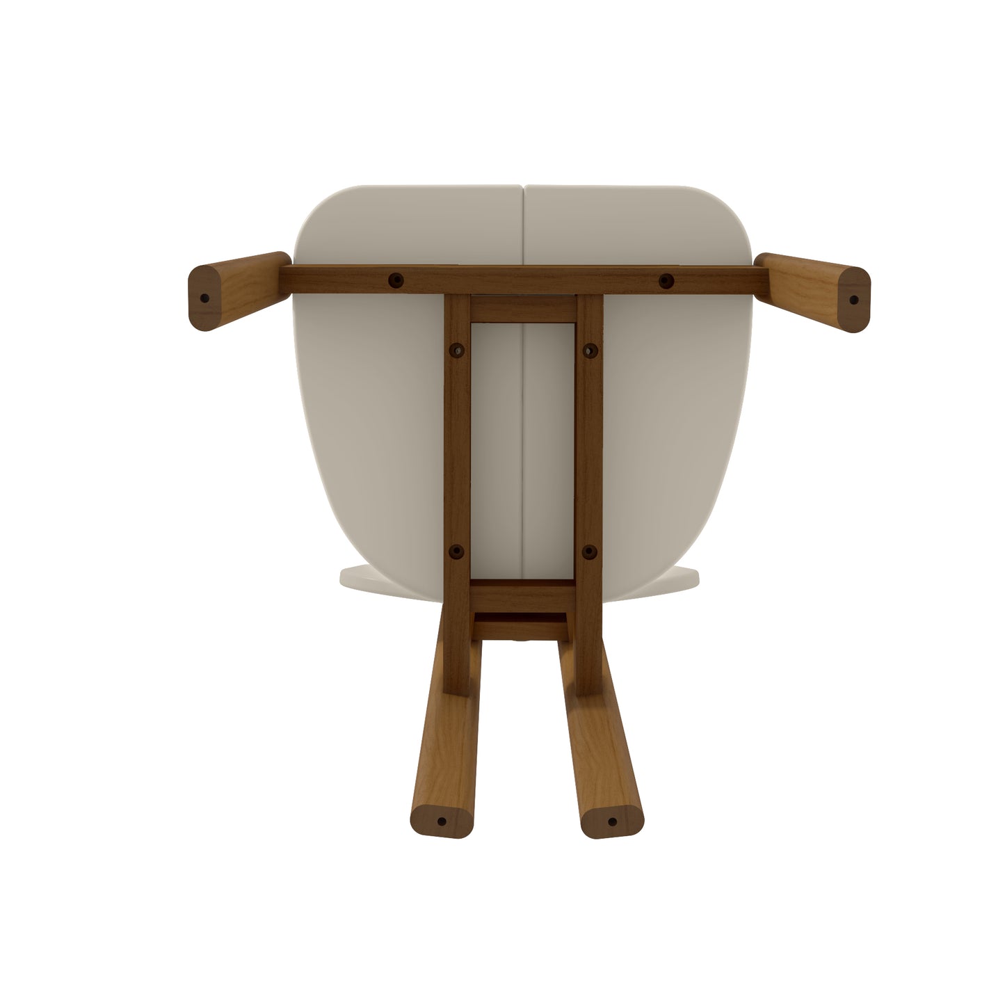 Manhattan Comfort Mid-Century Modern Gales Round 46.54 Dining Table with Solid Wood Legs in Greige - Set of 5 4-DT-82705-OW