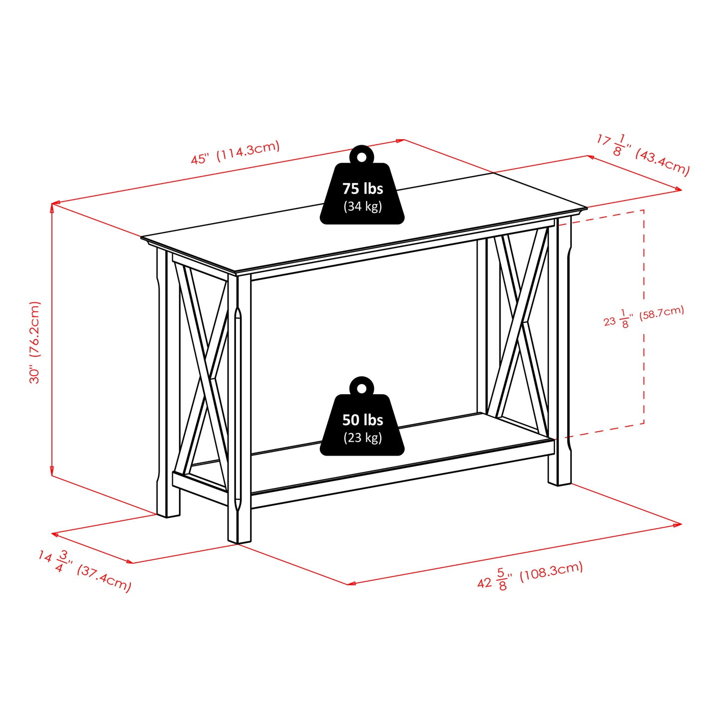 Xola Consol Table, Cappuccino