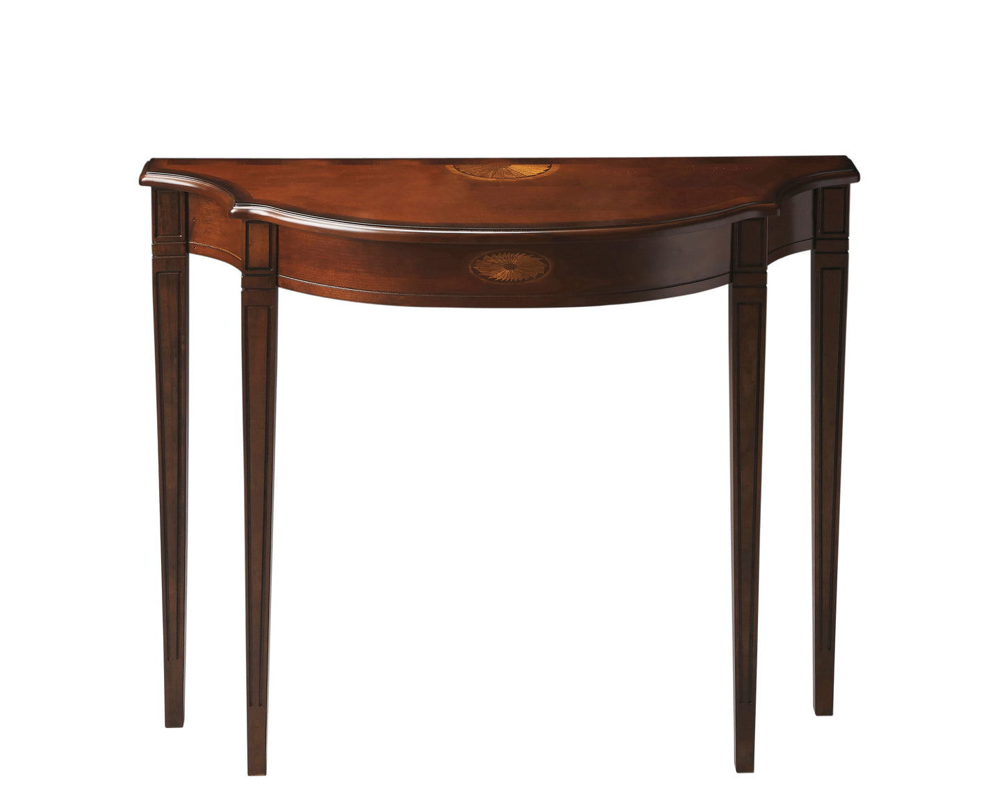 Butler Specialty Company Chester 36 in. W Demilune Wood Console Table, Dark Brown