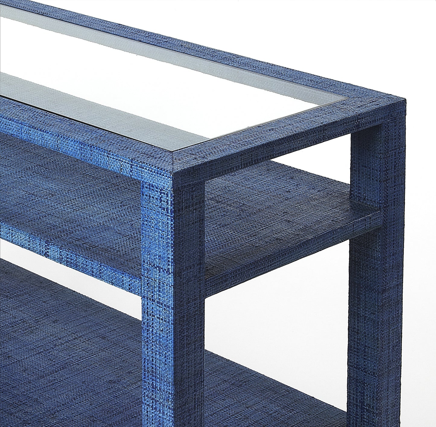 Amelle Raffia Console Table in Blue 4358361