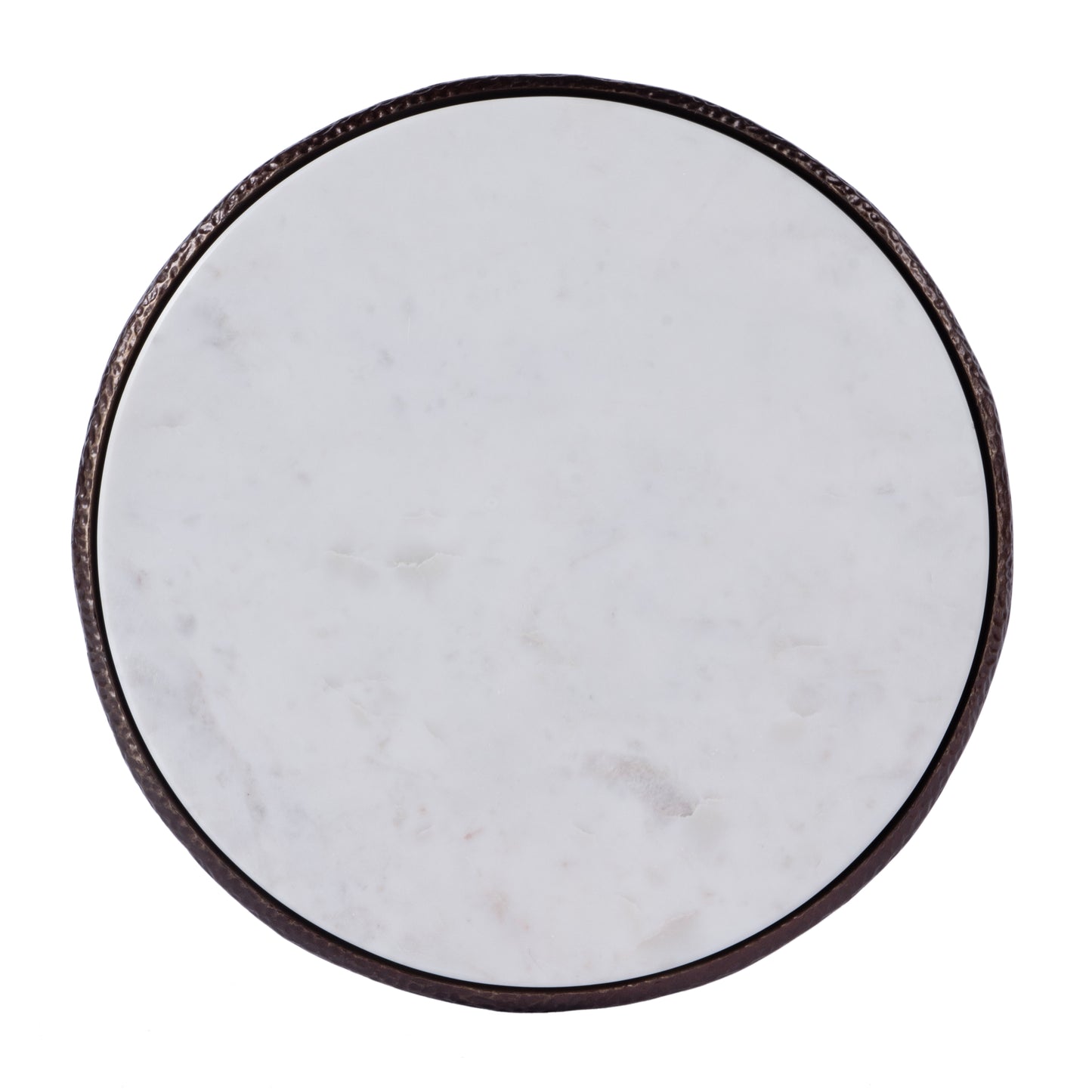 Butler Specialty Company Lania Outdoor 16 in. W Round Metal and Marble Side Table, Bronze