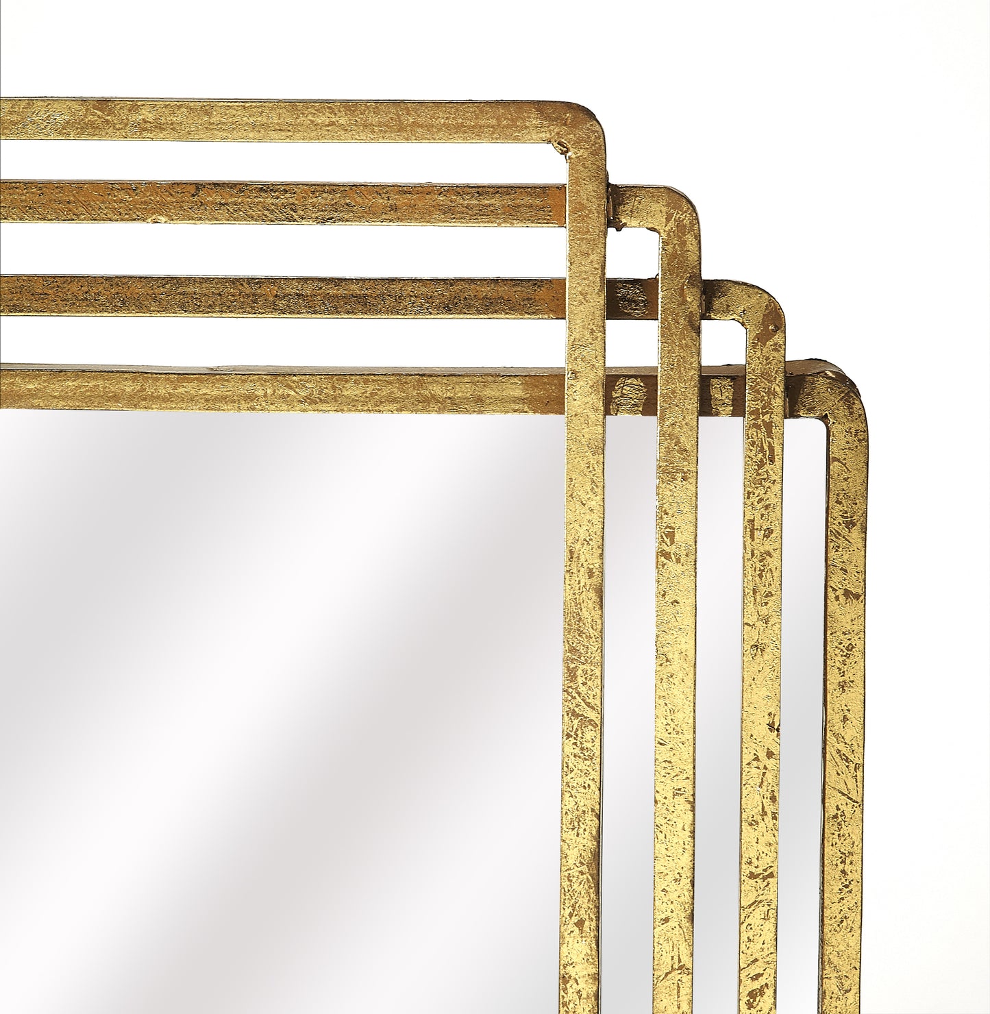 Butler Specialty Company Uptown 29 in. W x 40 in. H Rectangular Metal and Mirrored Glass Wall Mirror, Gold