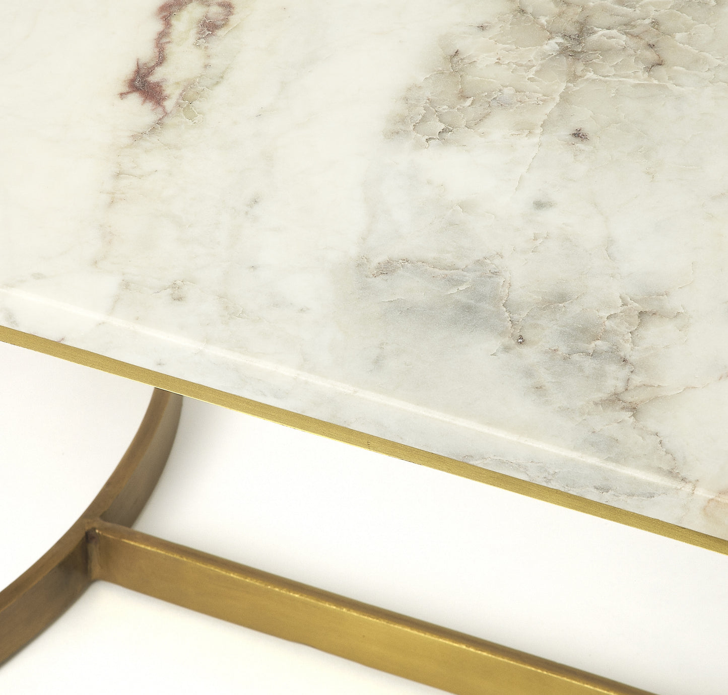 Butler Specialty Company Corsini 47.5 in. W Marble and Metal Modern Coffee Table, Multi-Color