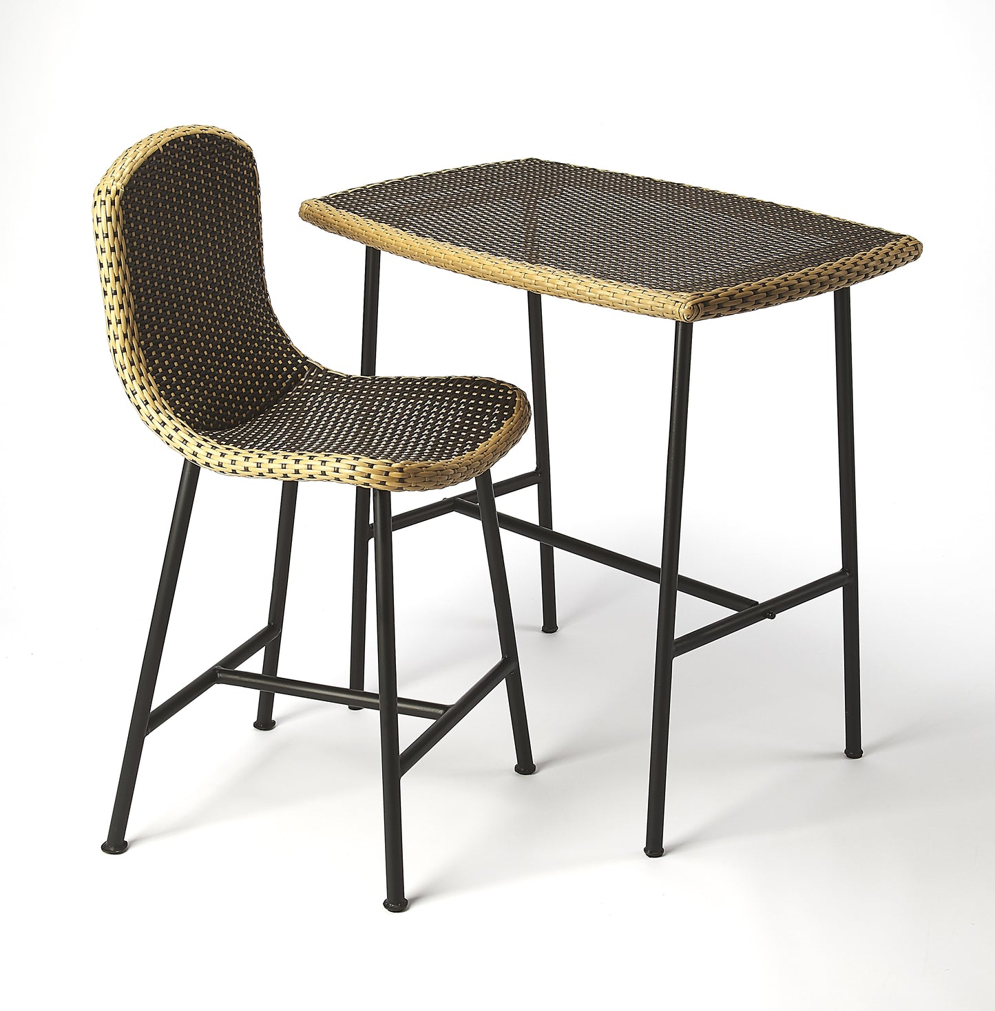 Butler Specialty Company Freeport 36.5 in. W Rectangular Rattan and Iron Pub Table, Multi