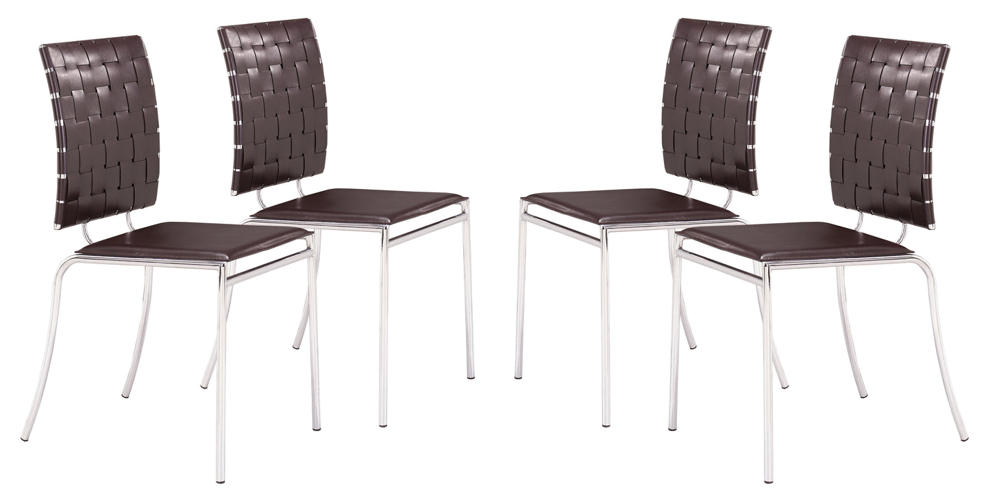 Criss Cross Dining Chair (Set of 4) Espresso